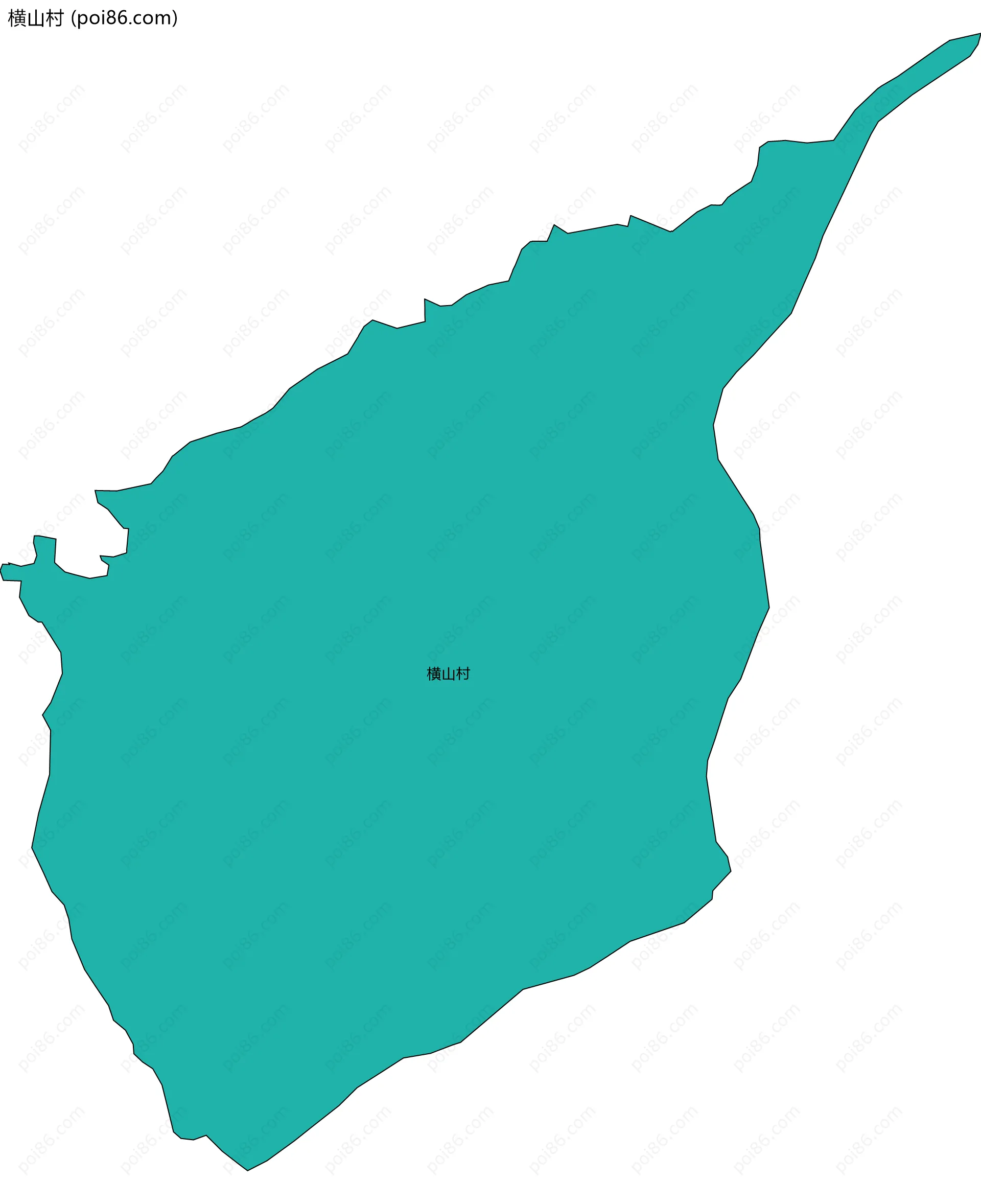 横山村边界地图