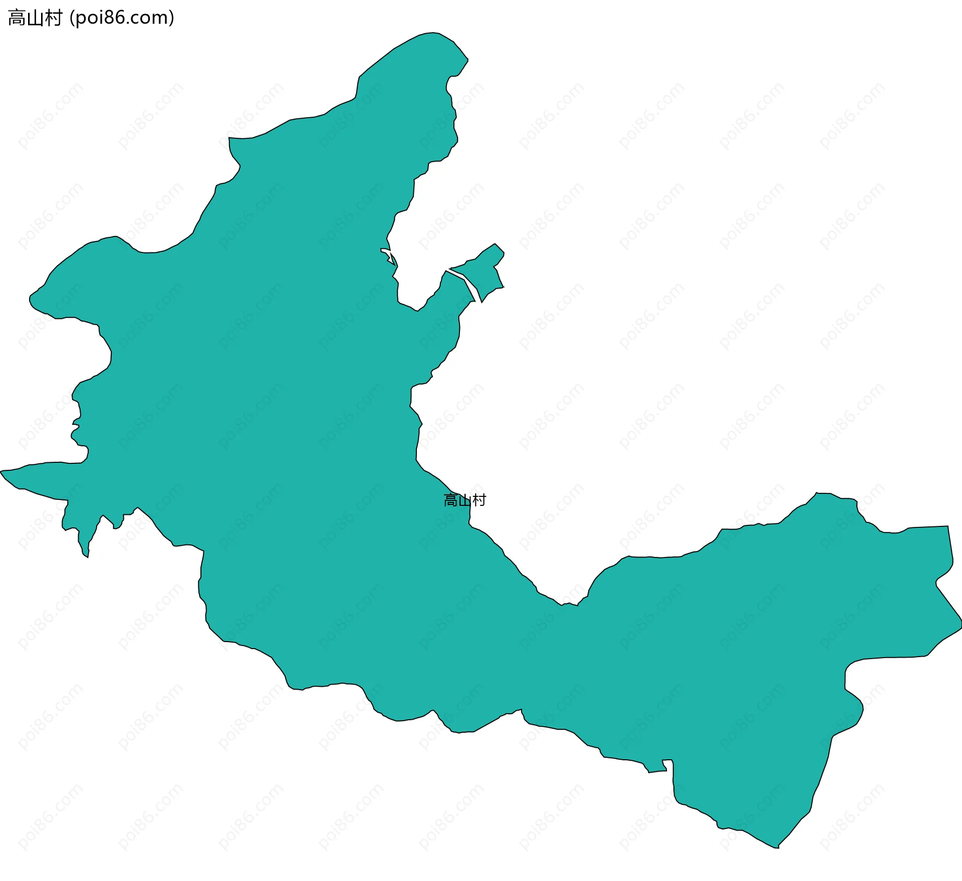 高山村边界地图
