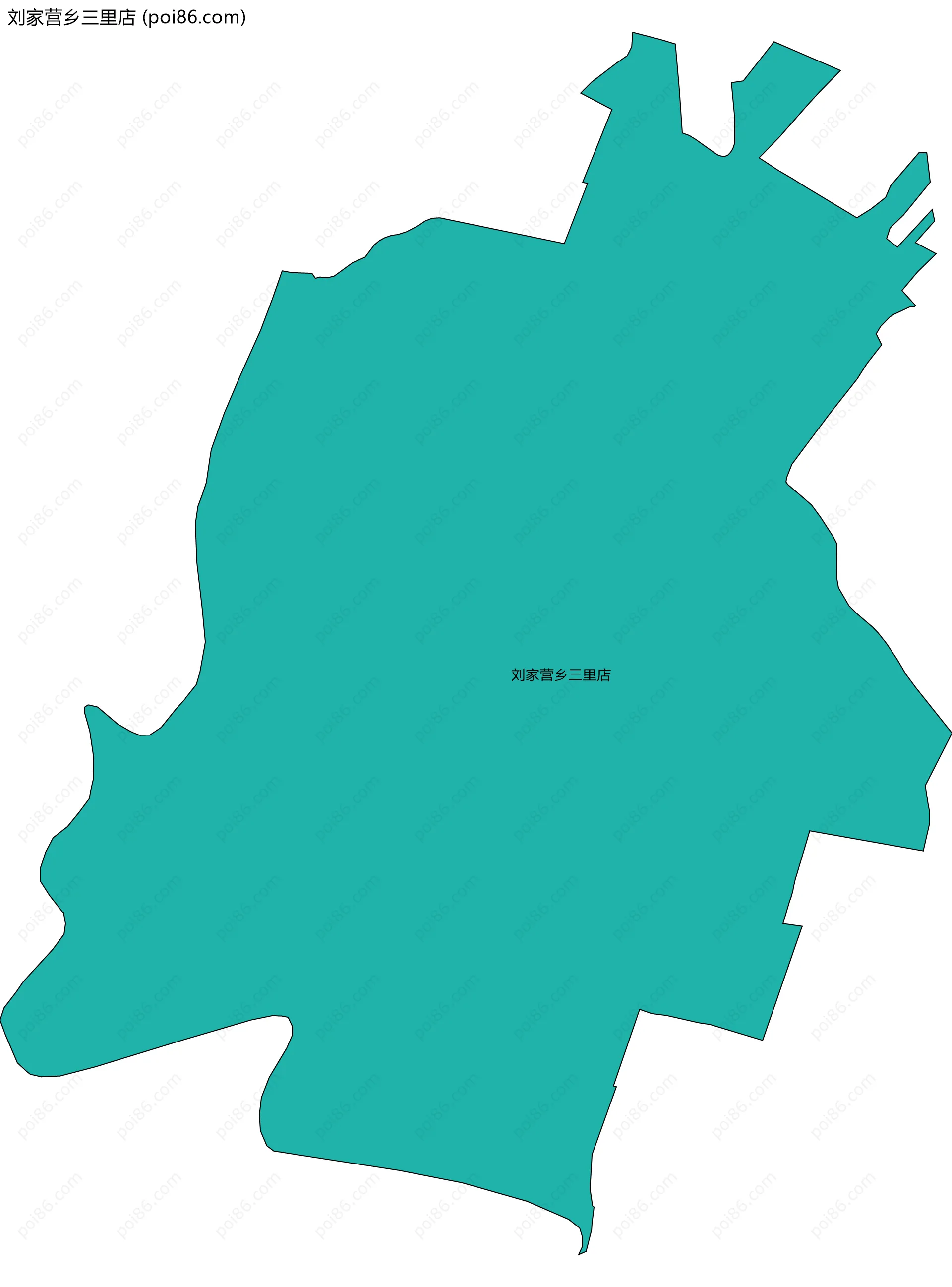 刘家营乡三里店边界地图
