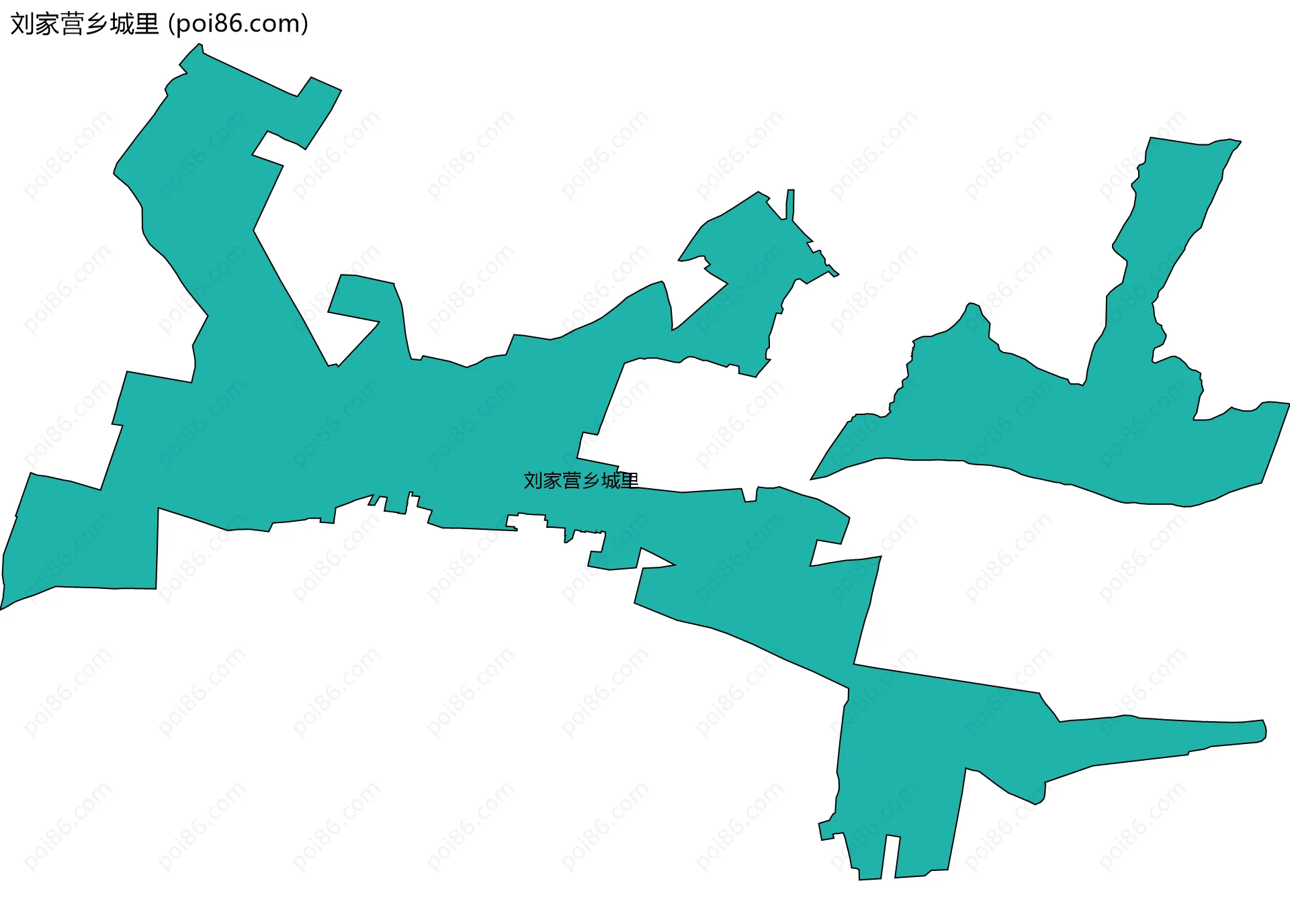 刘家营乡城里边界地图