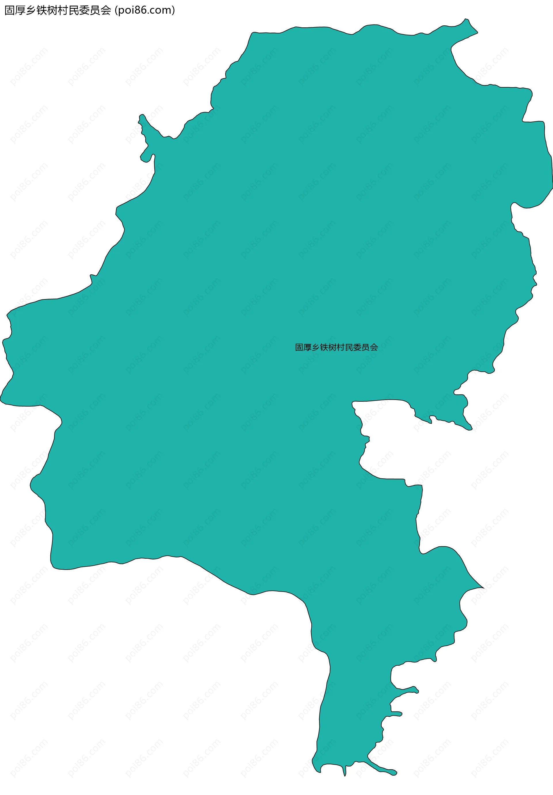 固厚乡铁树村民委员会边界地图