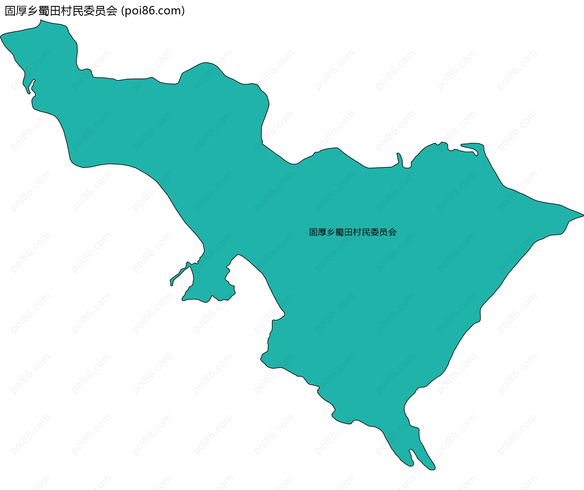 固厚乡蜀田村民委员会边界地图