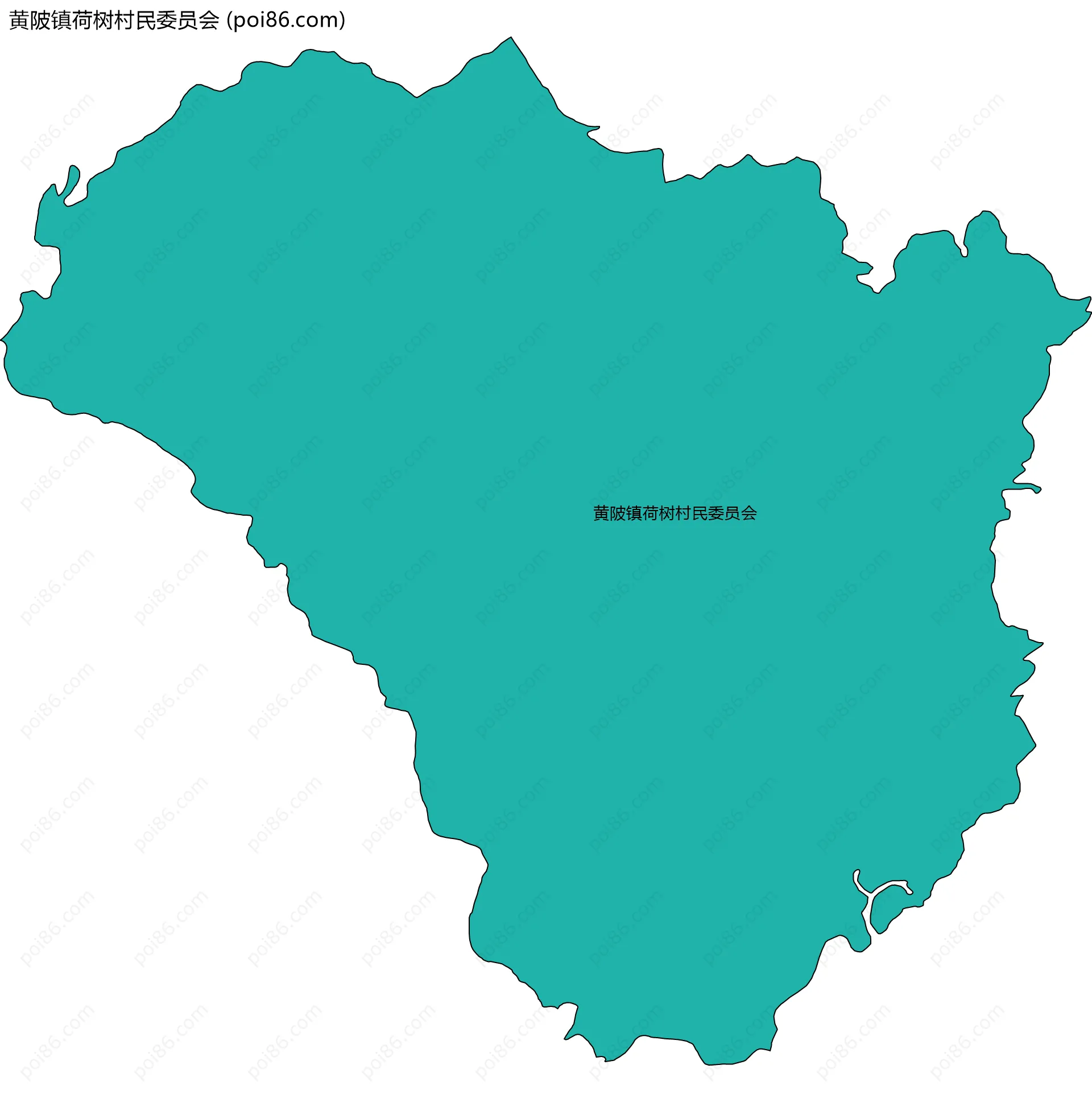 黄陂镇荷树村民委员会边界地图
