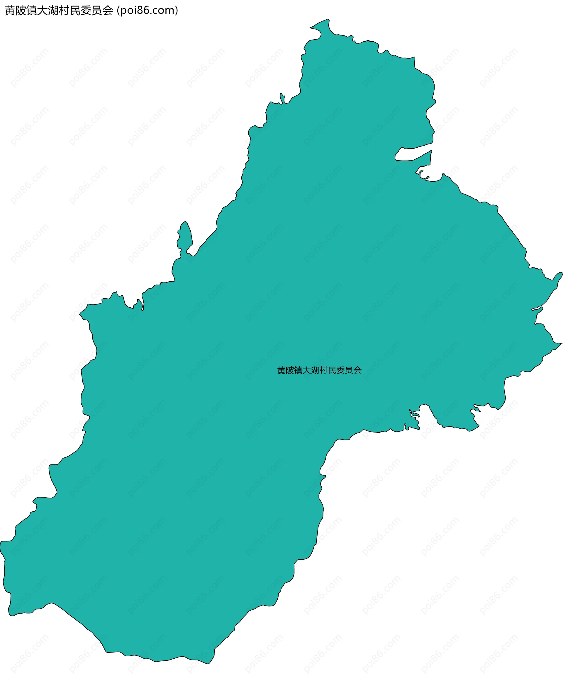 黄陂镇大湖村民委员会边界地图