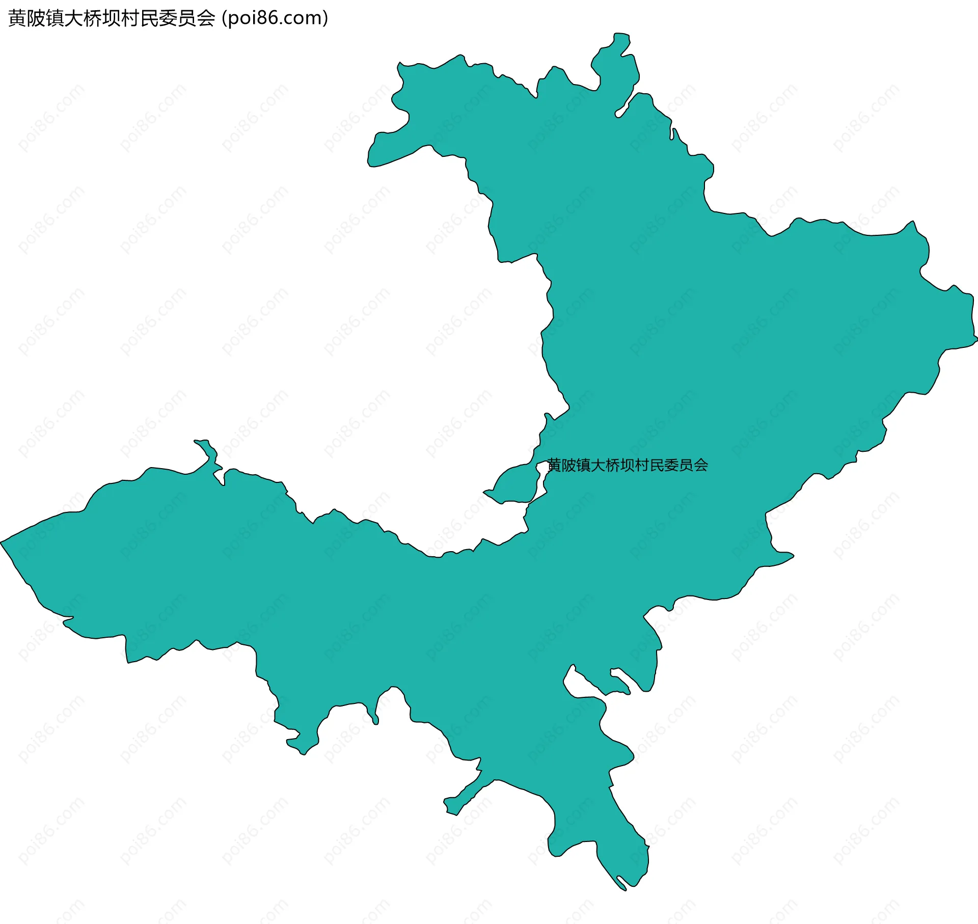 黄陂镇大桥坝村民委员会边界地图
