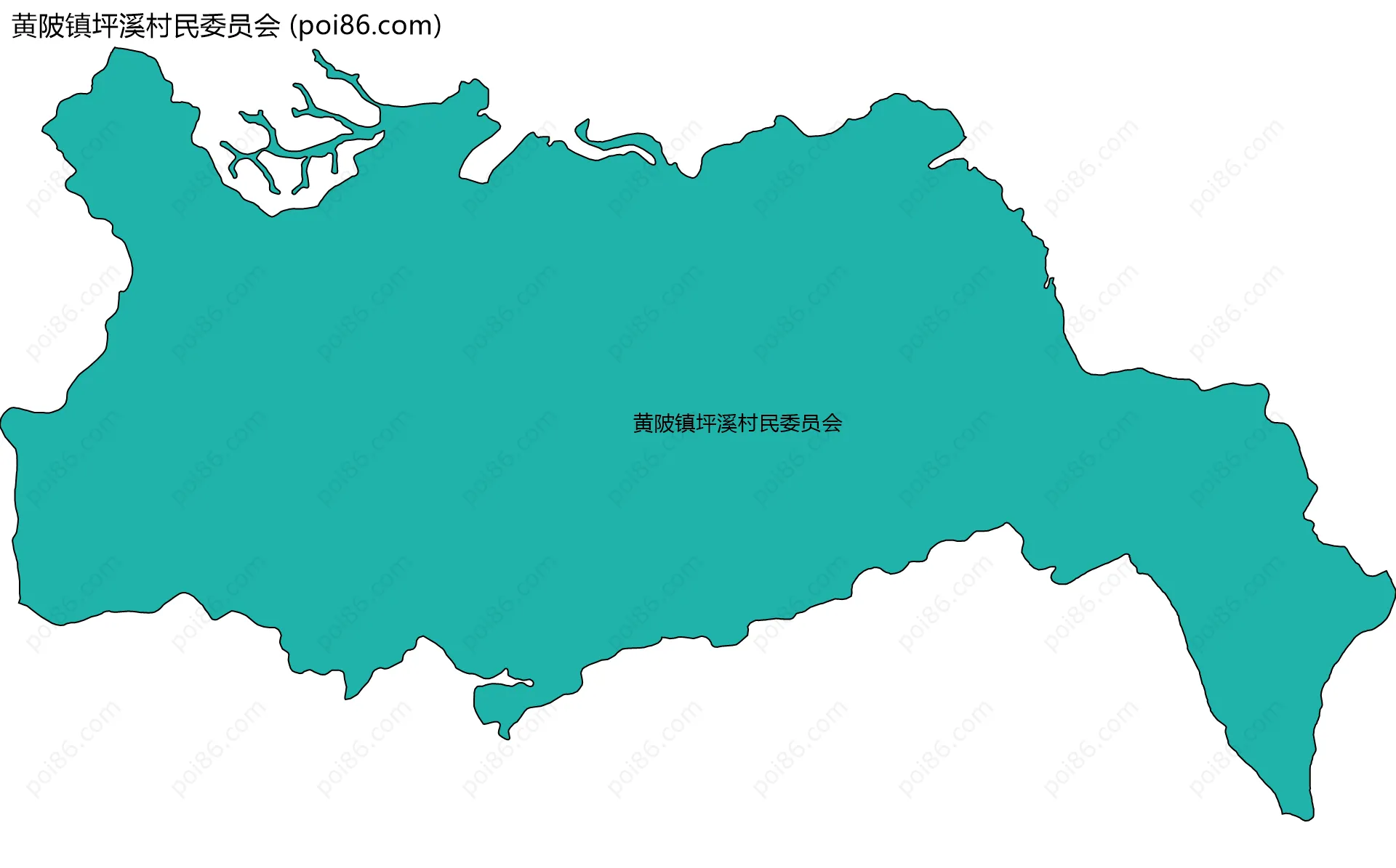 黄陂镇坪溪村民委员会边界地图