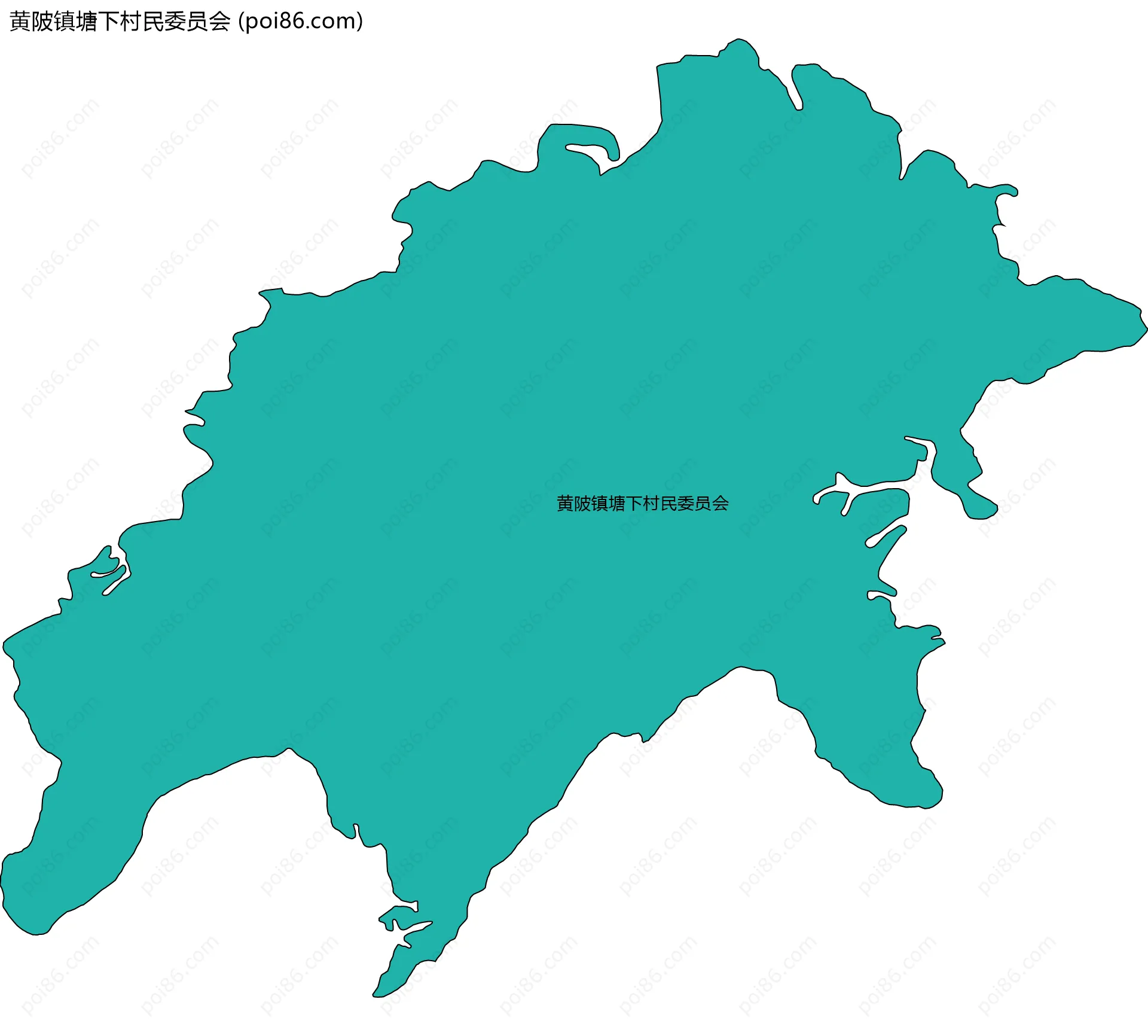 黄陂镇塘下村民委员会边界地图