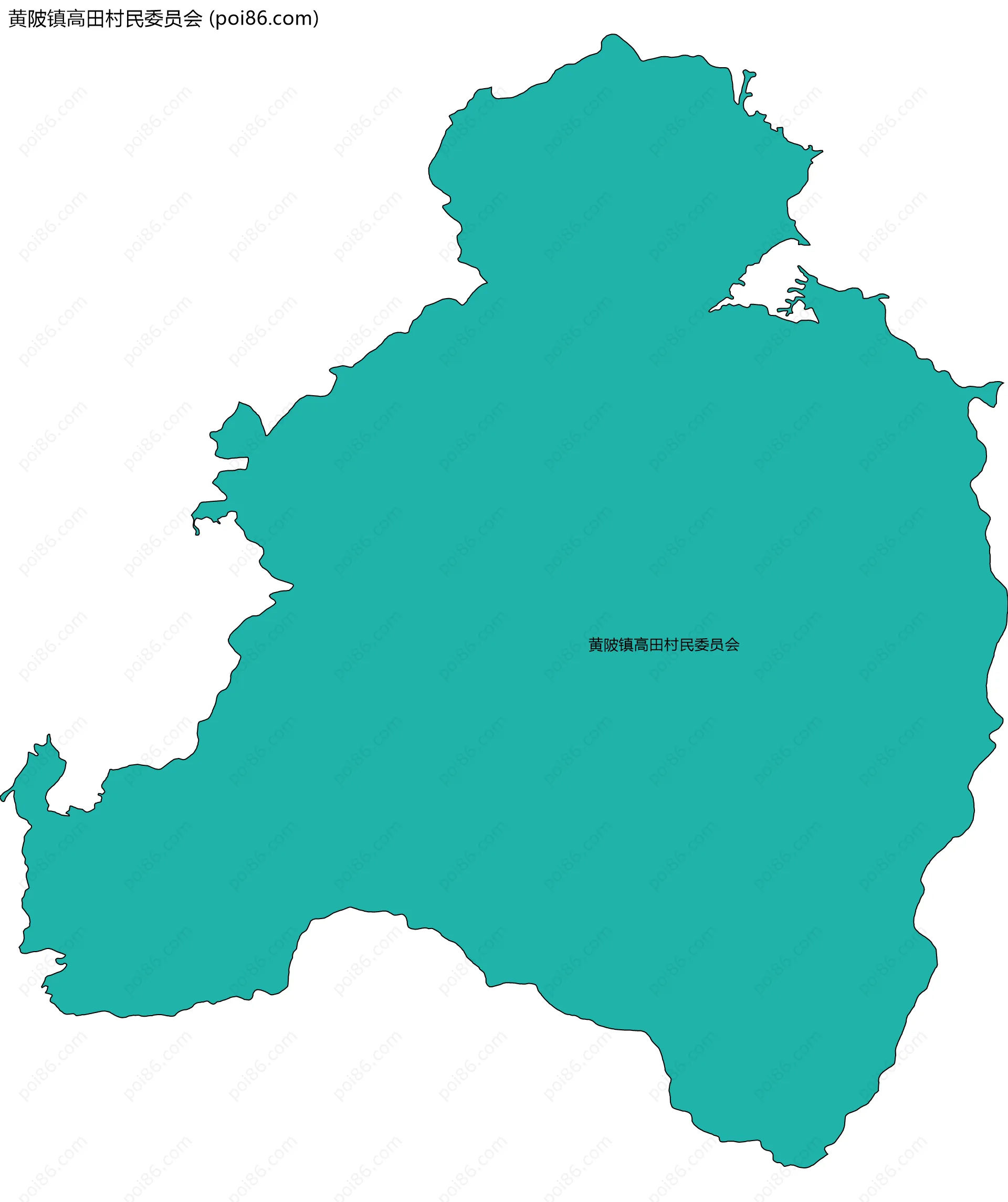 黄陂镇高田村民委员会边界地图