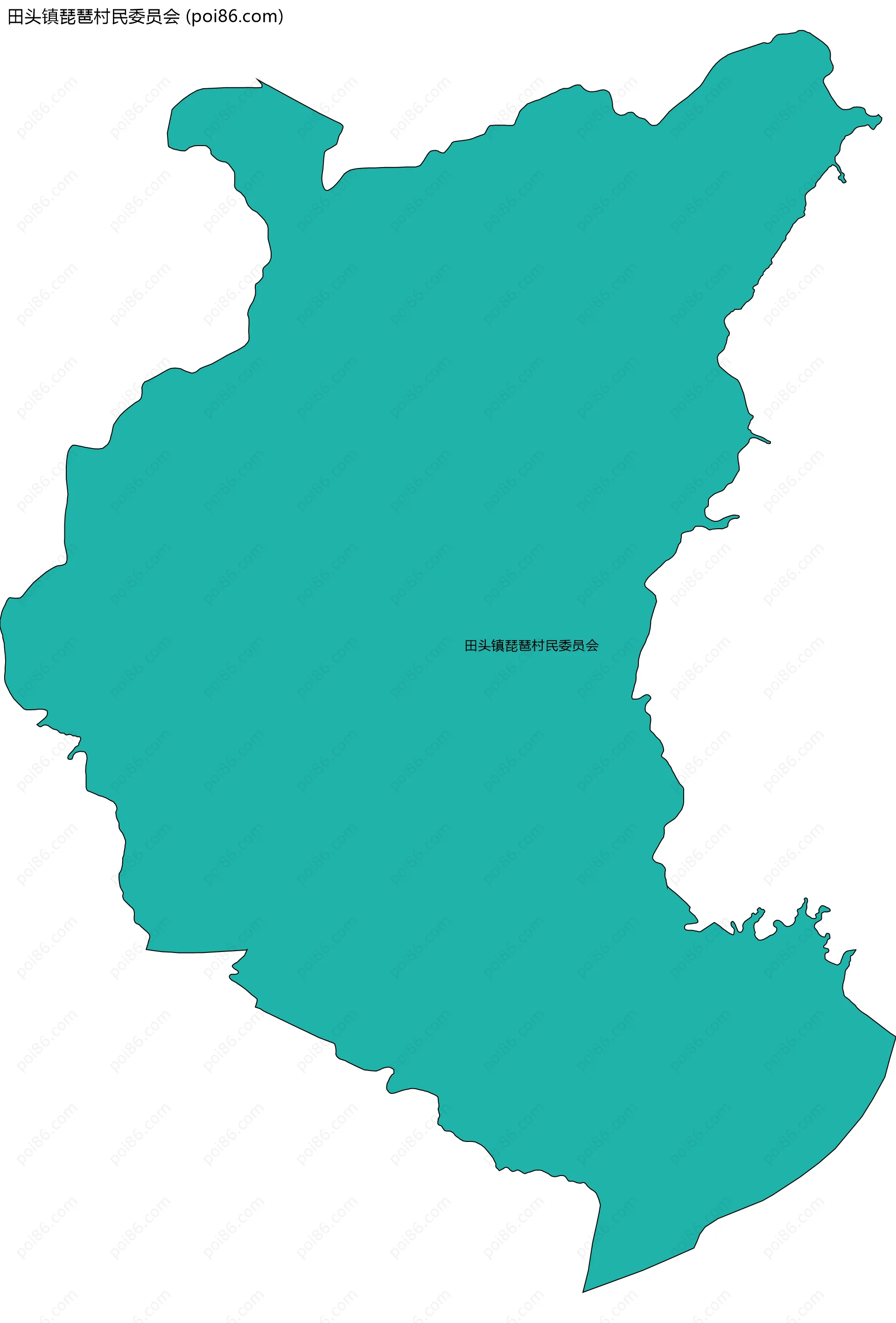 田头镇琵琶村民委员会边界地图