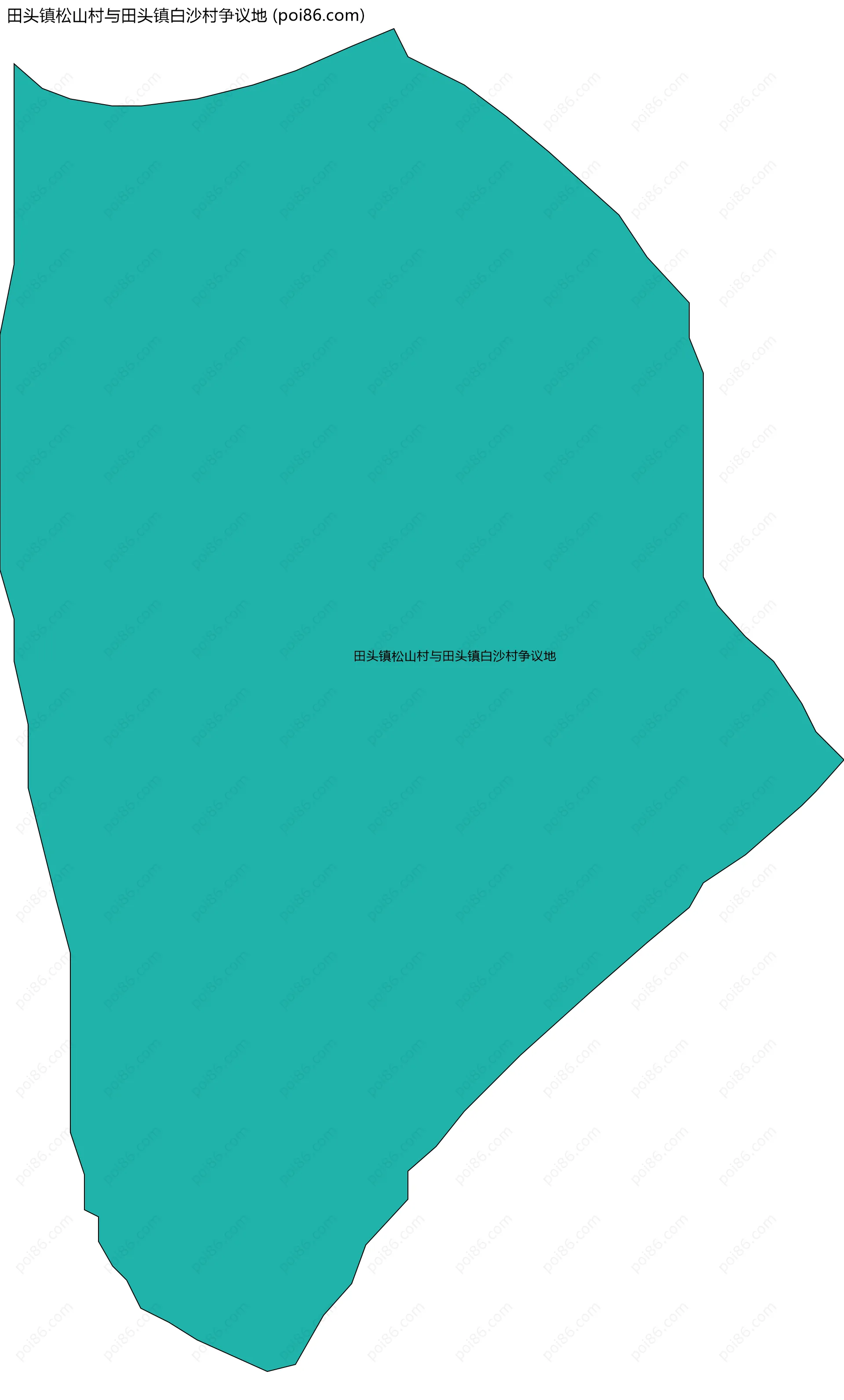 田头镇松山村与田头镇白沙村争议地边界地图