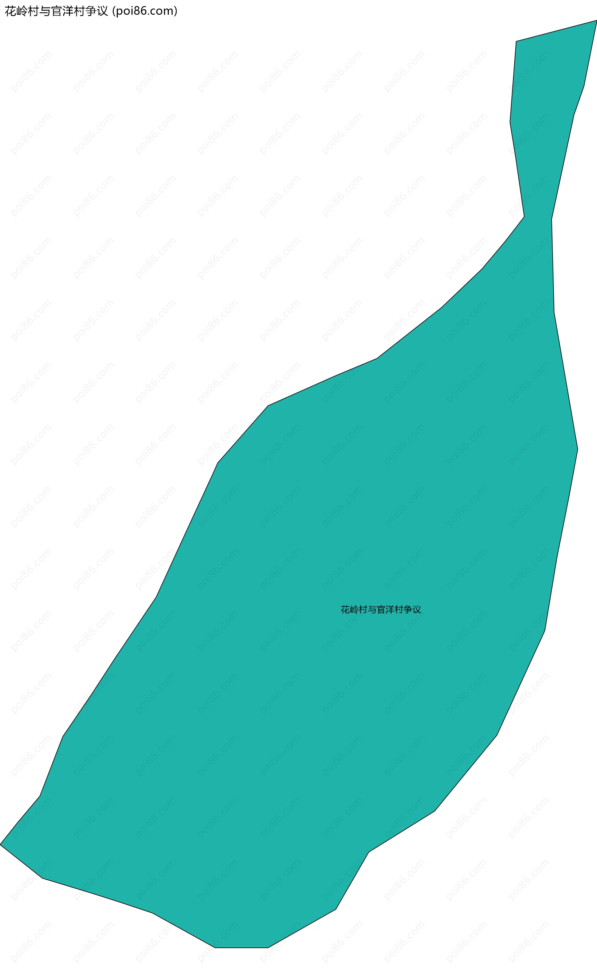 花岭村与官洋村争议边界地图