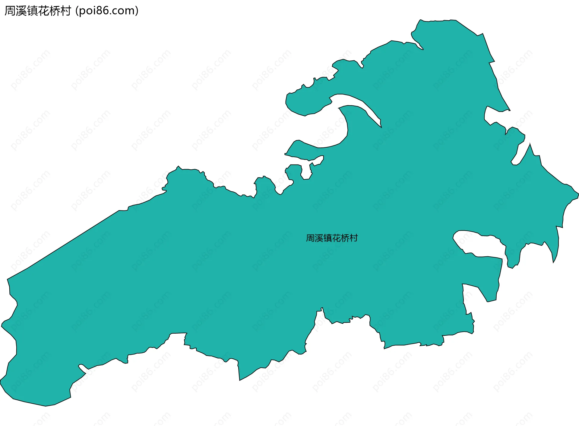 周溪镇花桥村边界地图