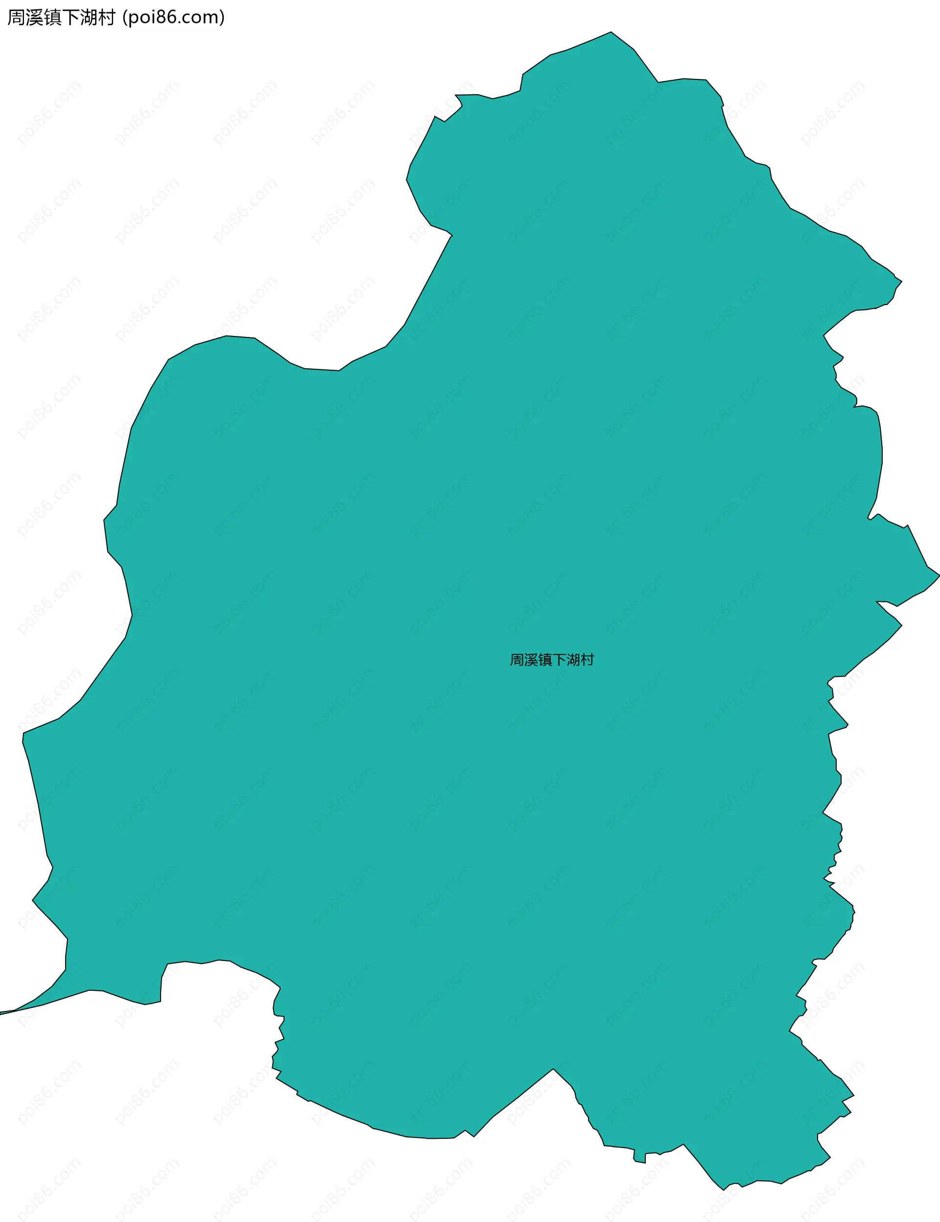 周溪镇下湖村边界地图