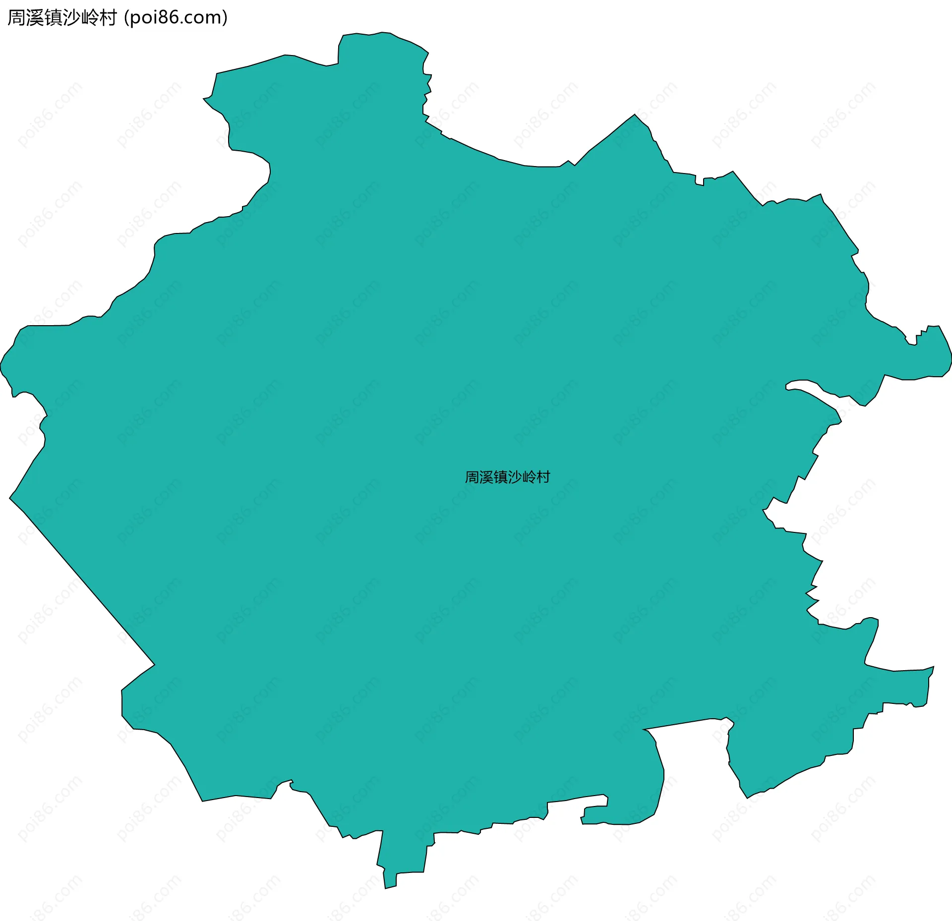 周溪镇沙岭村边界地图