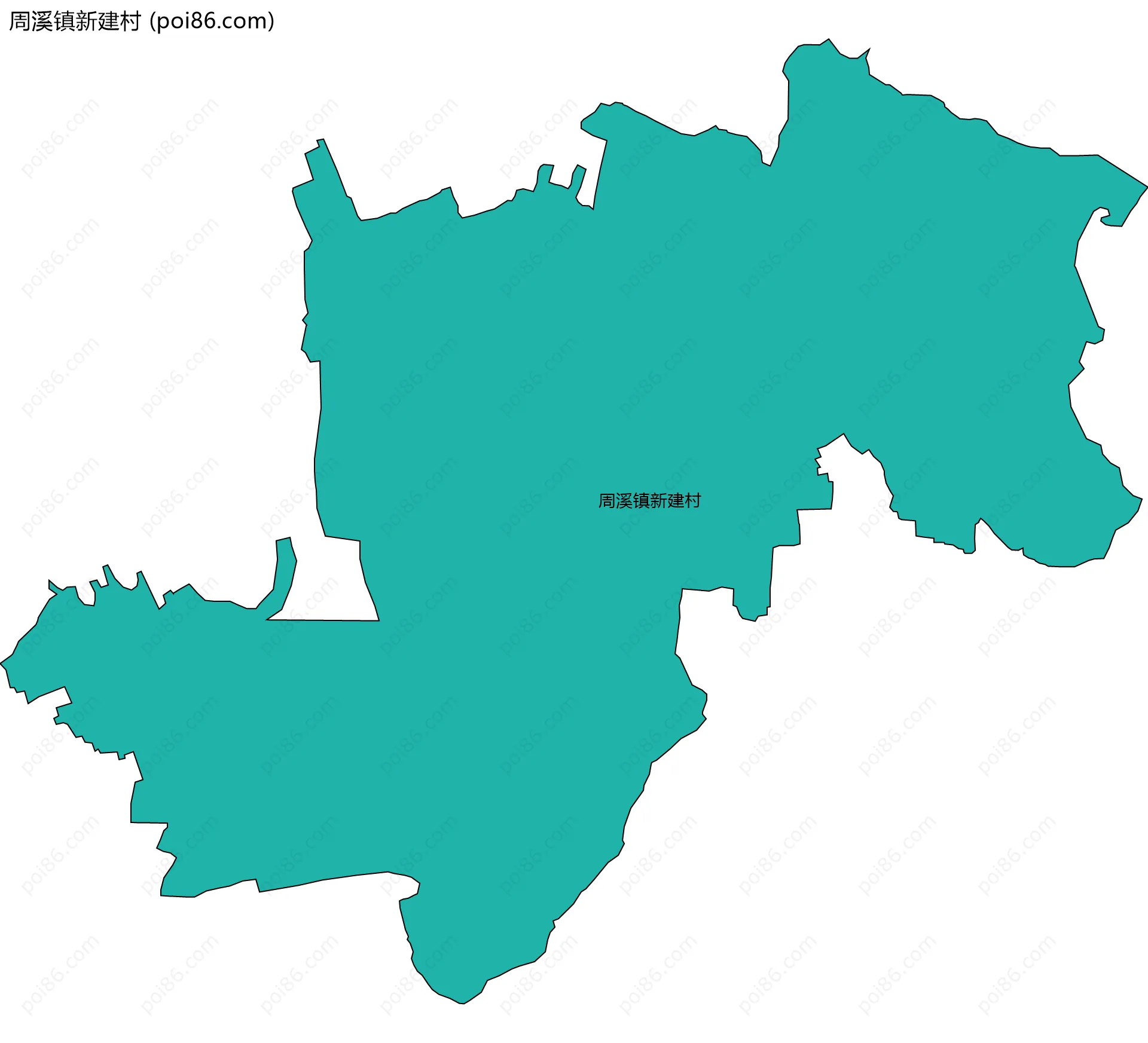 周溪镇新建村边界地图