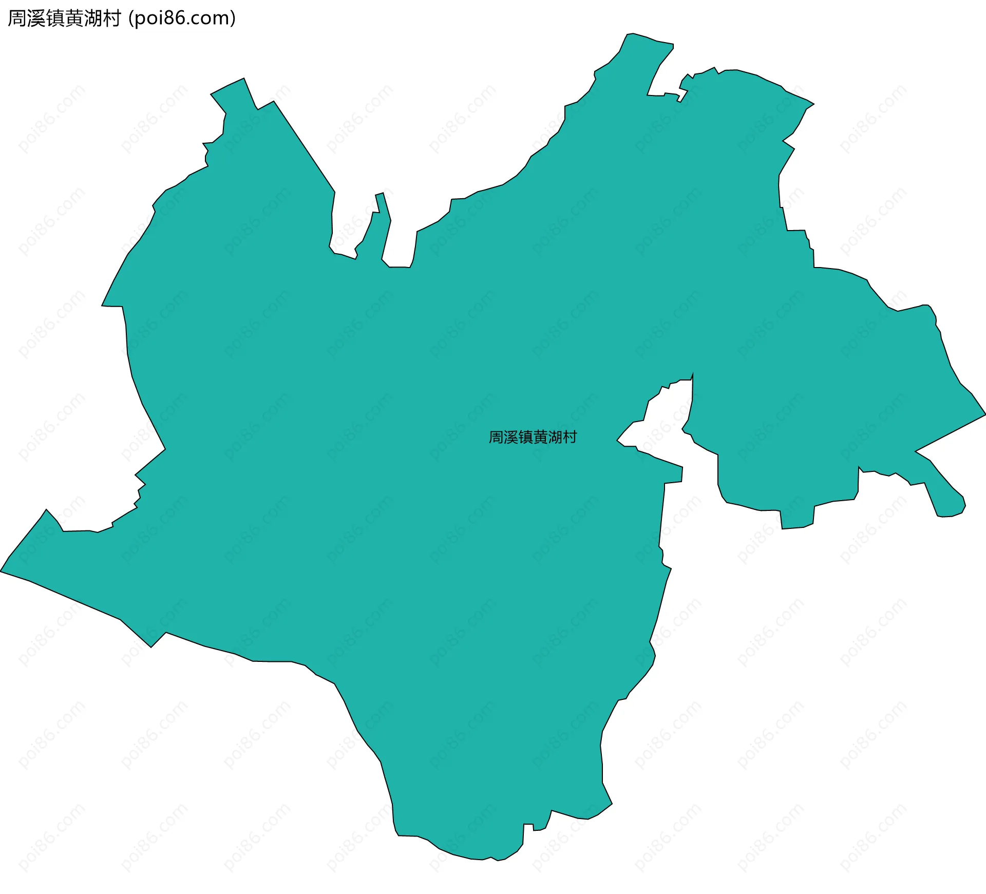 周溪镇黄湖村边界地图