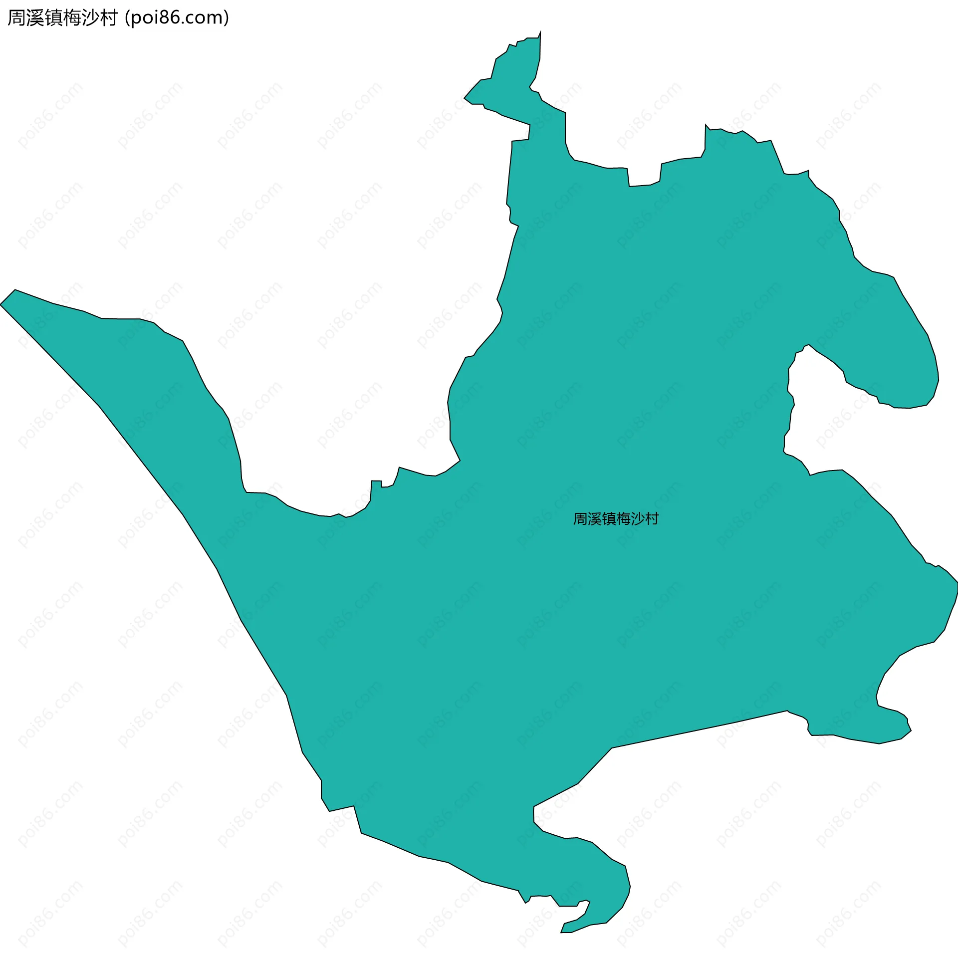 周溪镇梅沙村边界地图