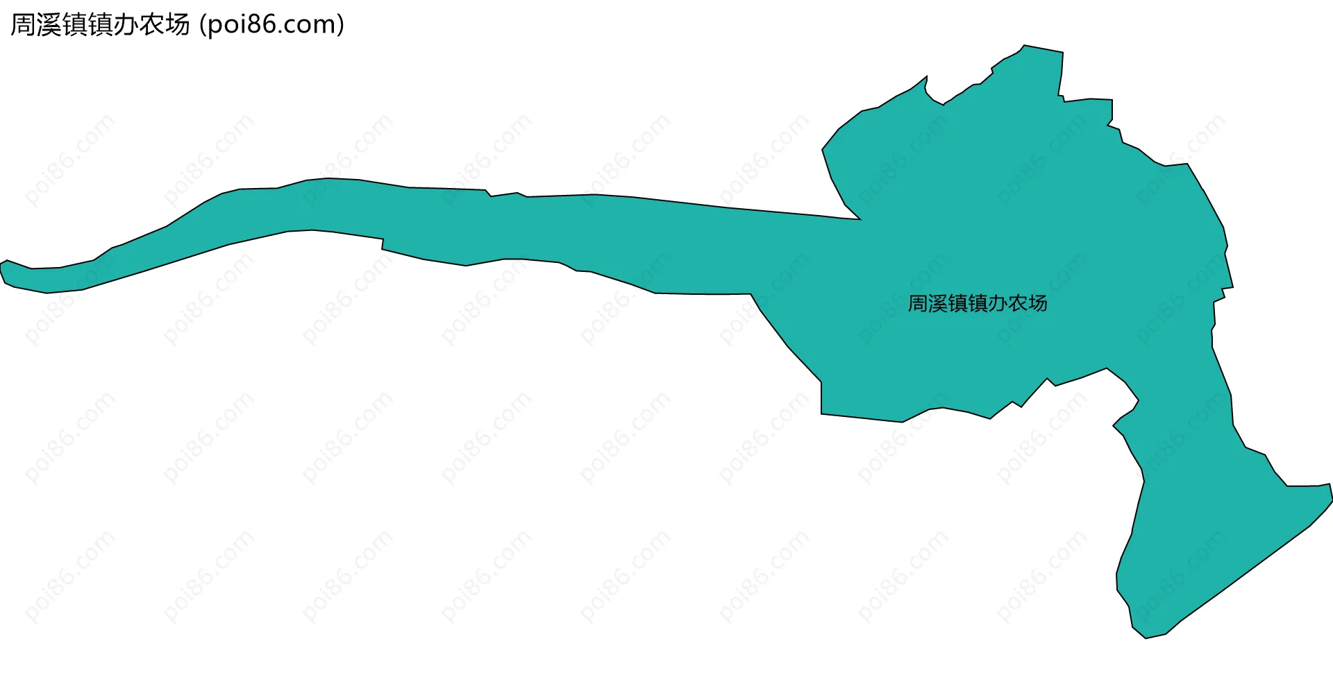 周溪镇镇办农场边界地图