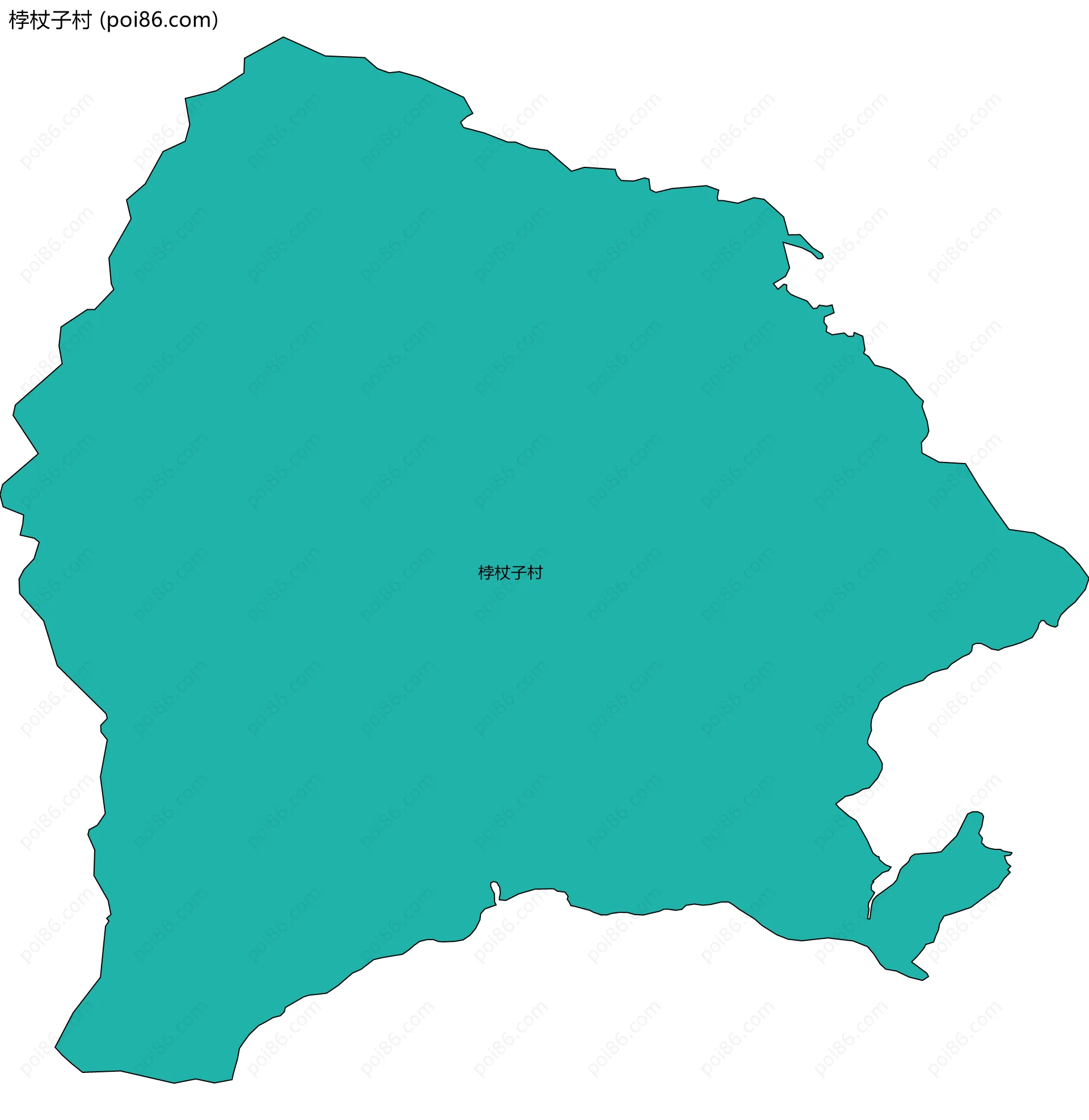 桲杖子村边界地图