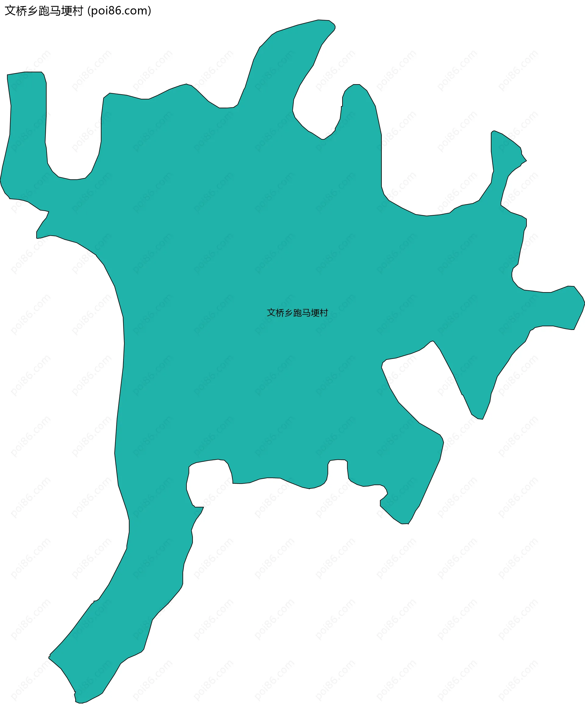文桥乡跑马埂村边界地图