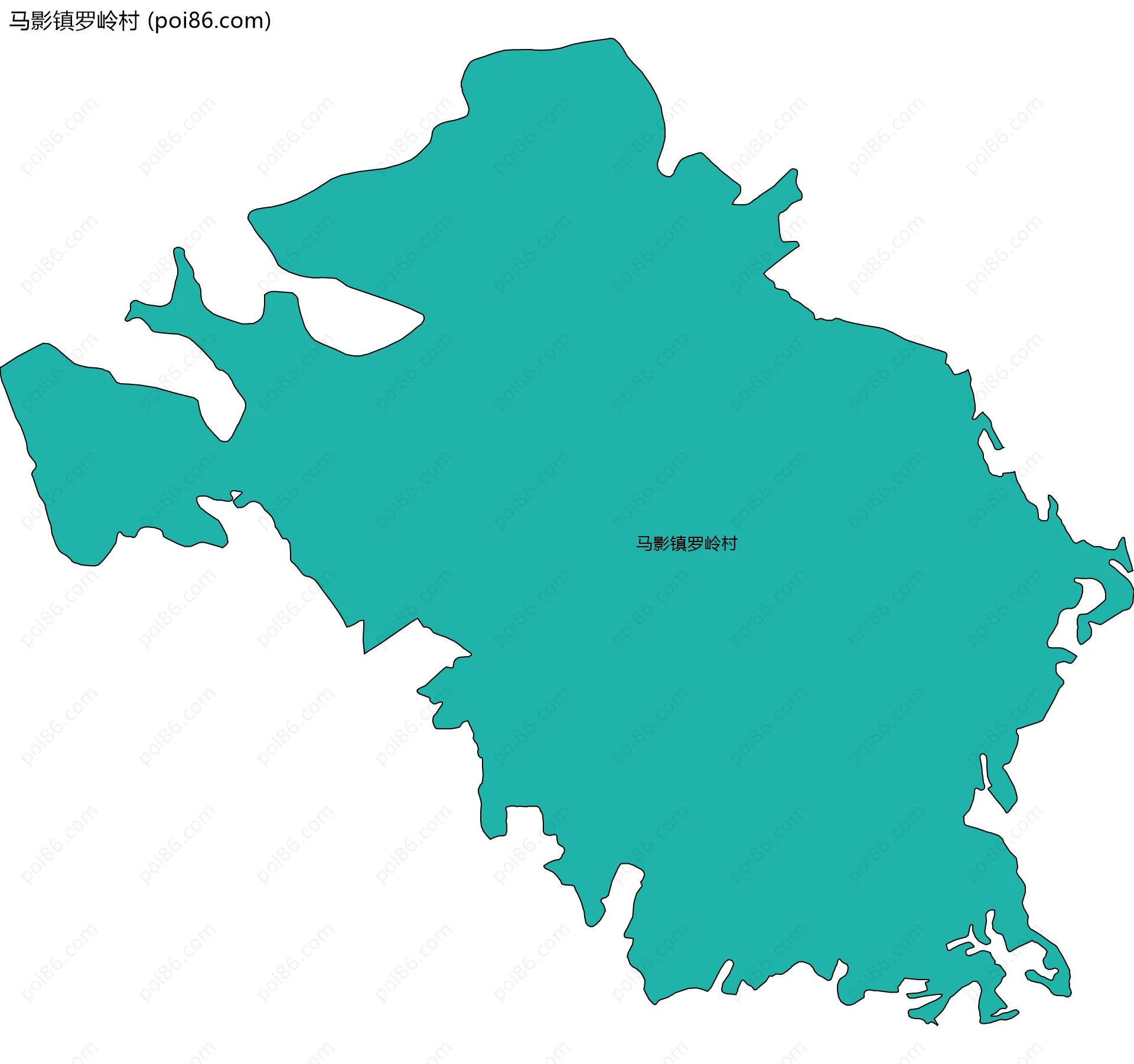马影镇罗岭村边界地图
