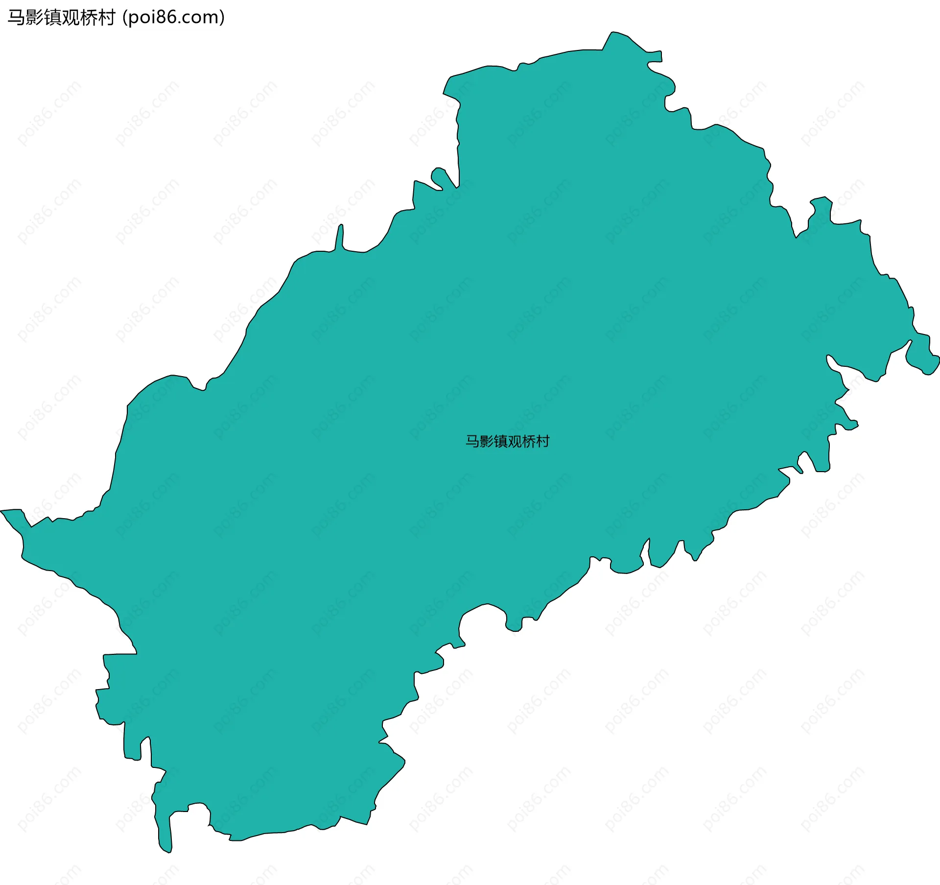 马影镇观桥村边界地图