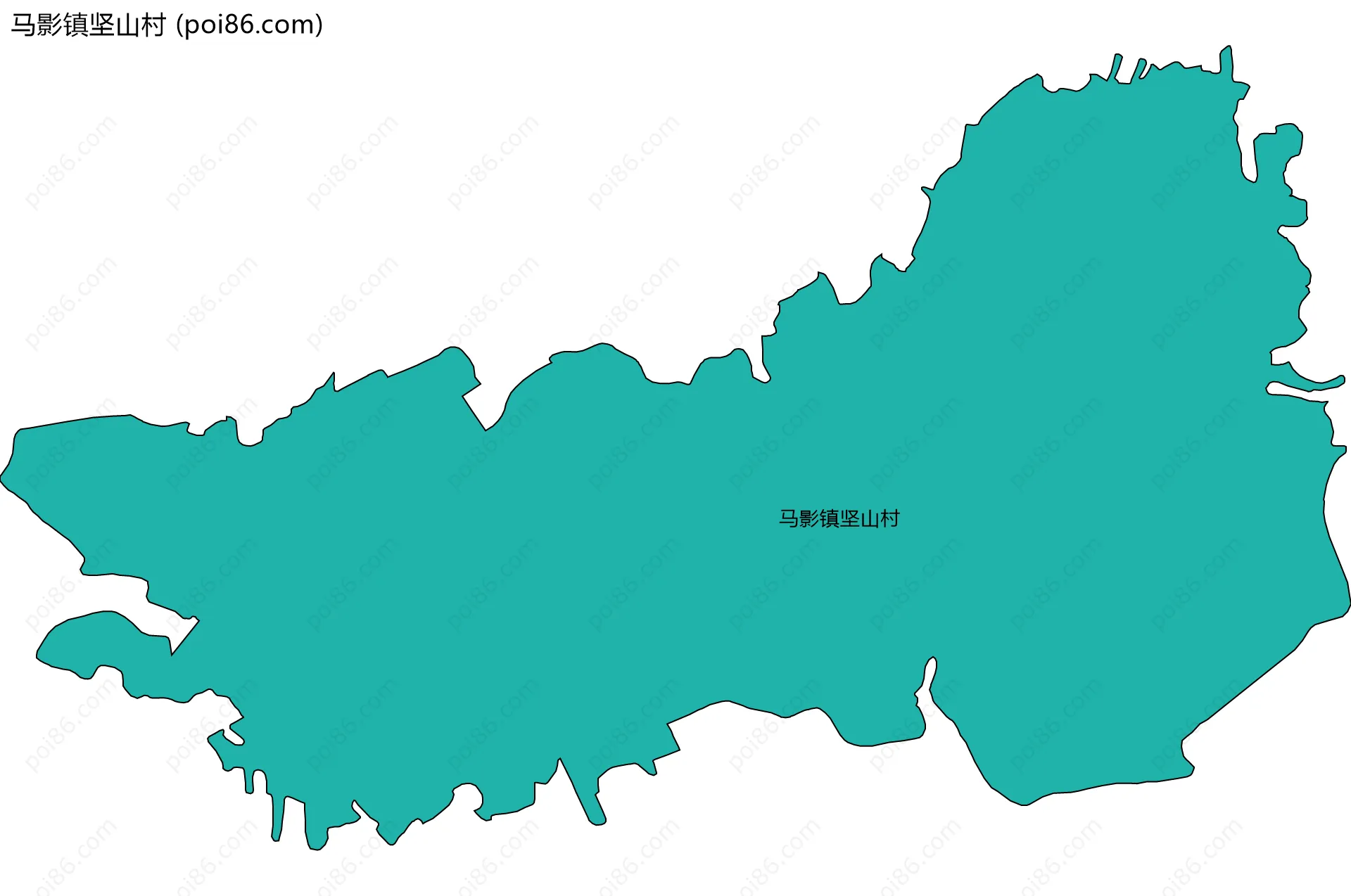 马影镇坚山村边界地图