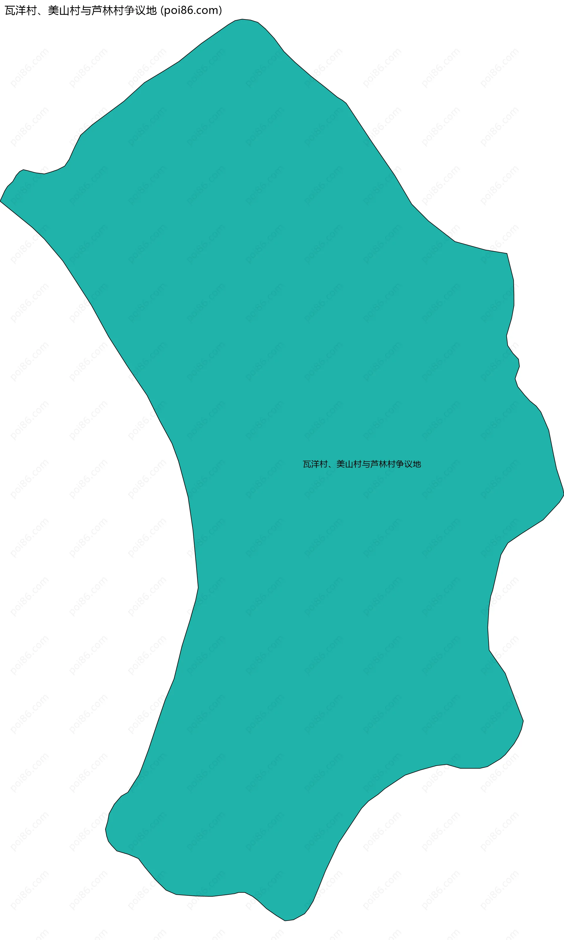 瓦洋村、美山村与芦林村争议地边界地图