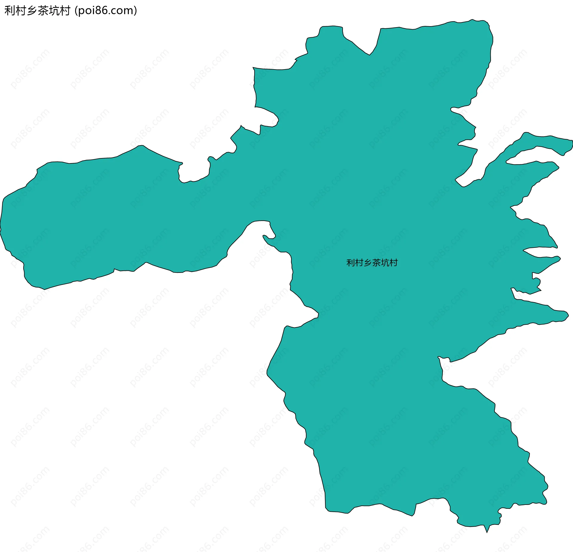 利村乡茶坑村边界地图