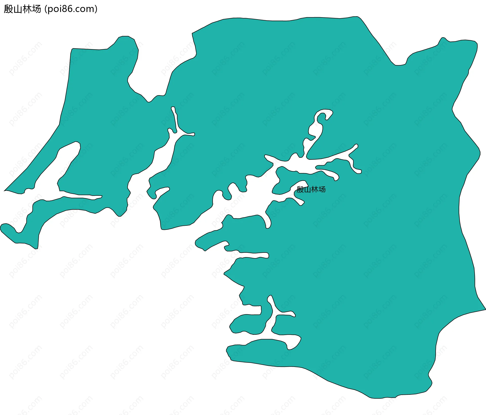 殷山林场边界地图(五级行政区划)