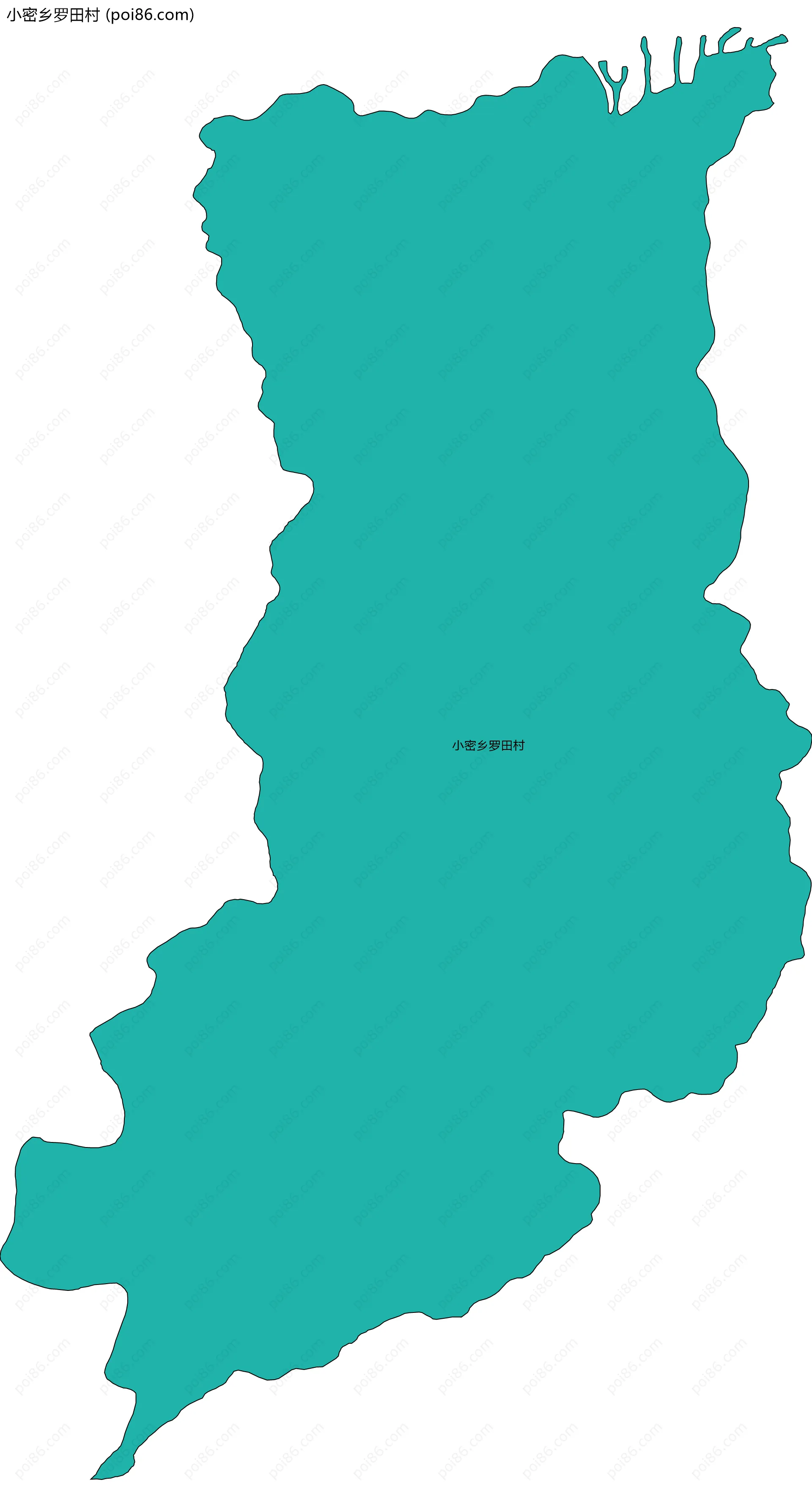 小密乡罗田村边界地图