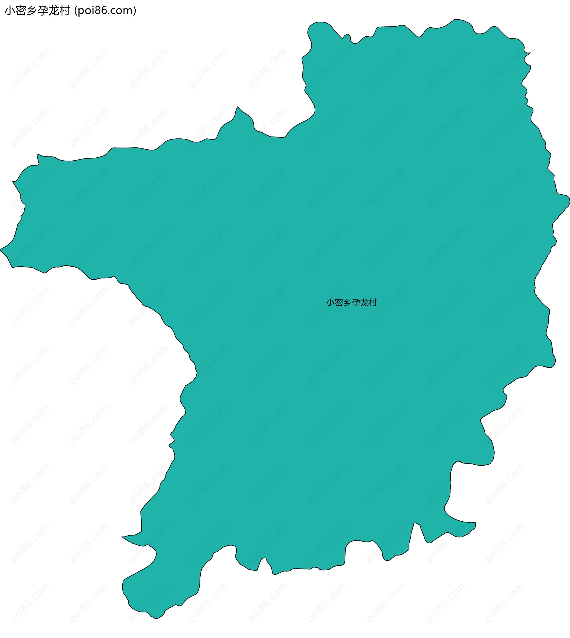 小密乡孕龙村边界地图