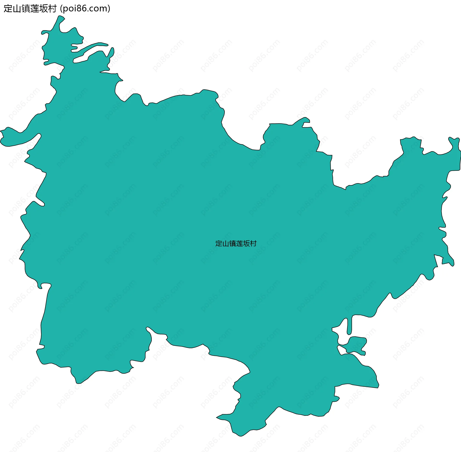 定山镇莲坂村边界地图