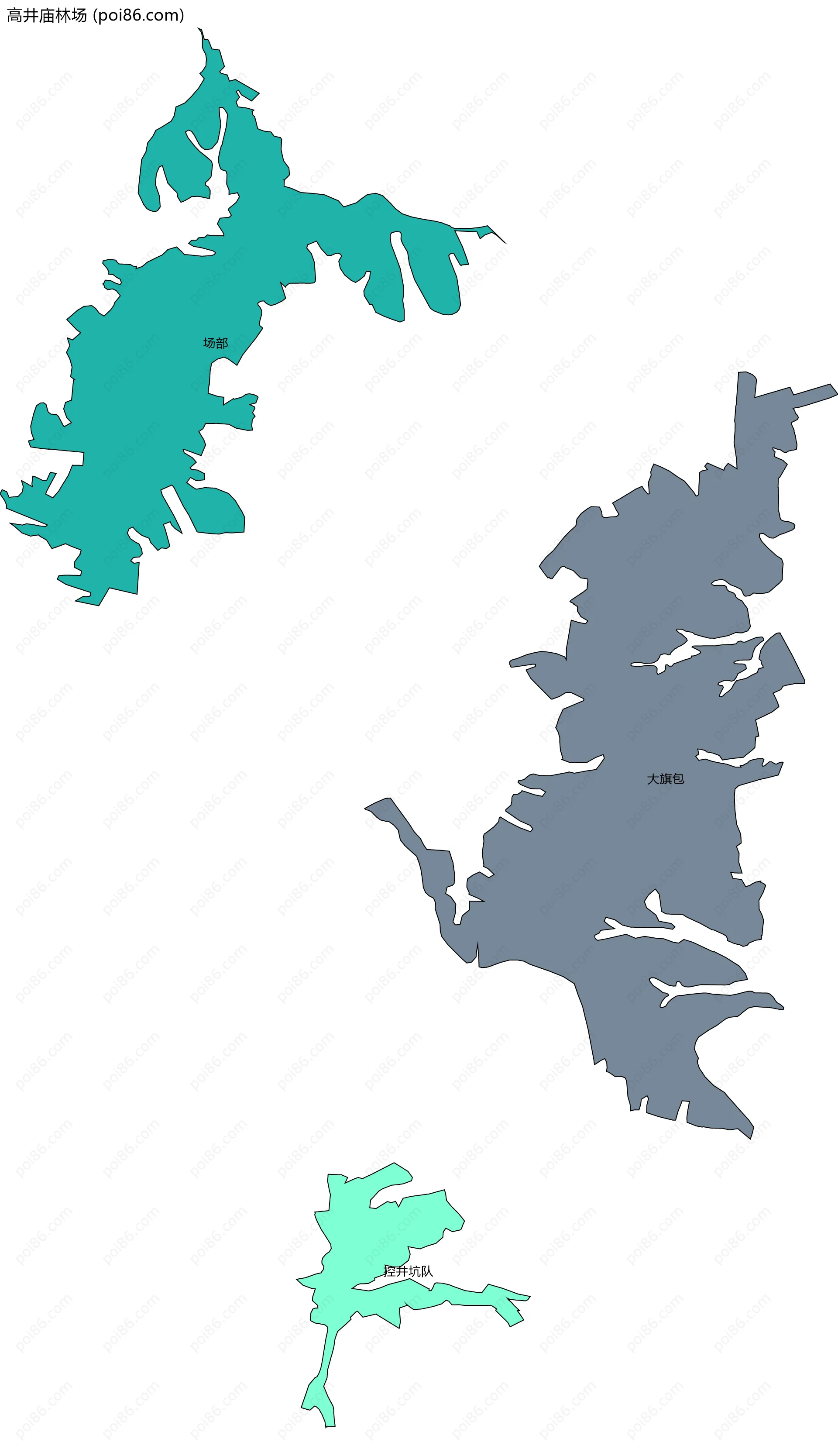 高井庙林场边界地图(五级行政区划)