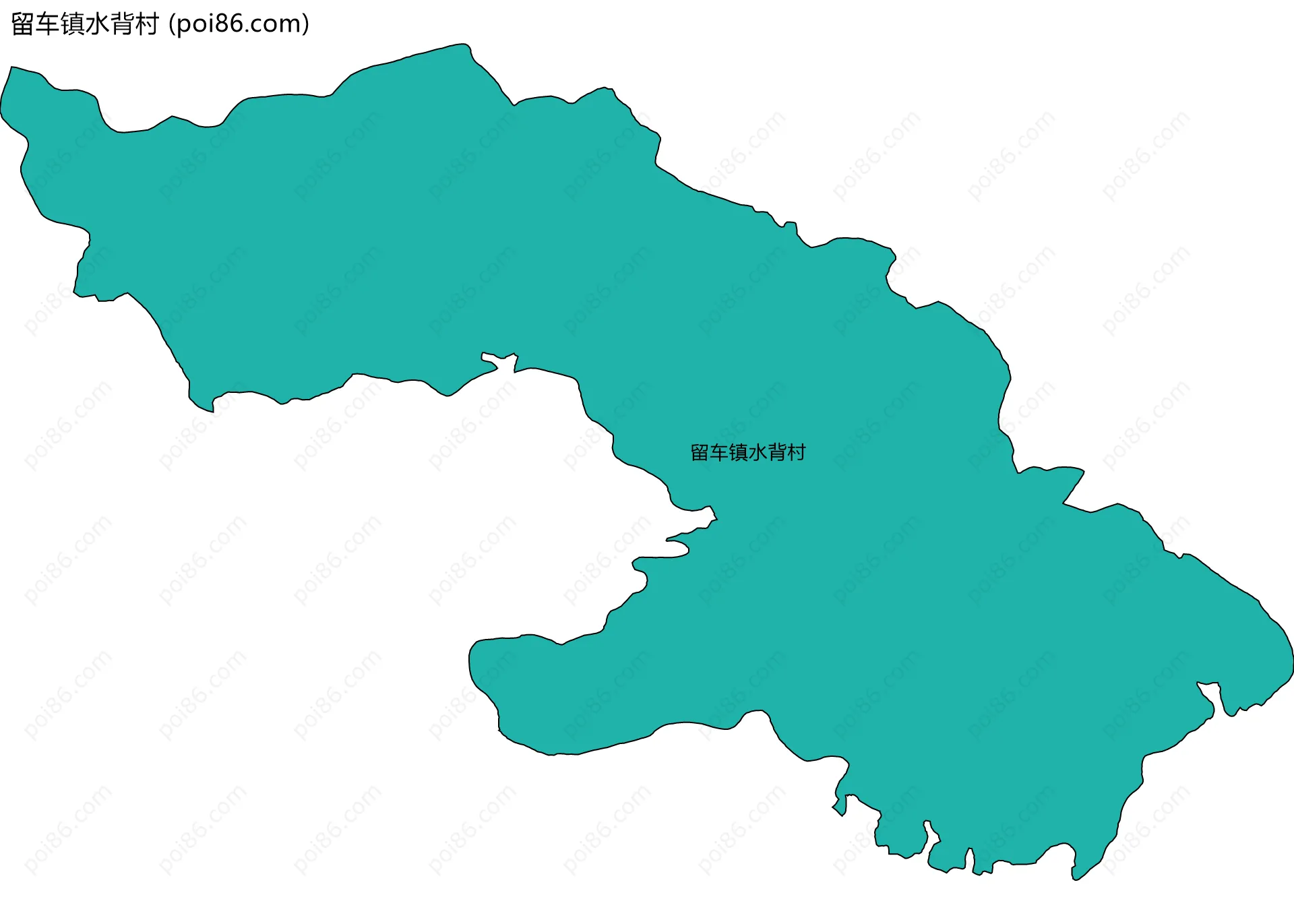 留车镇水背村边界地图