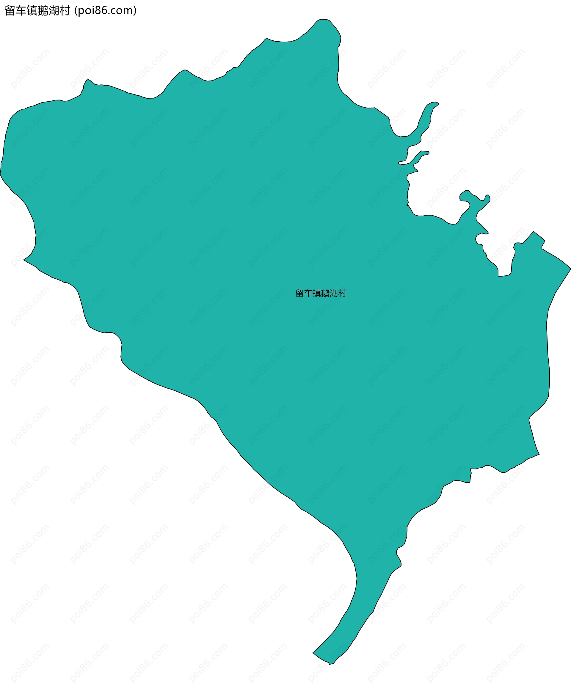 留车镇鹅湖村边界地图