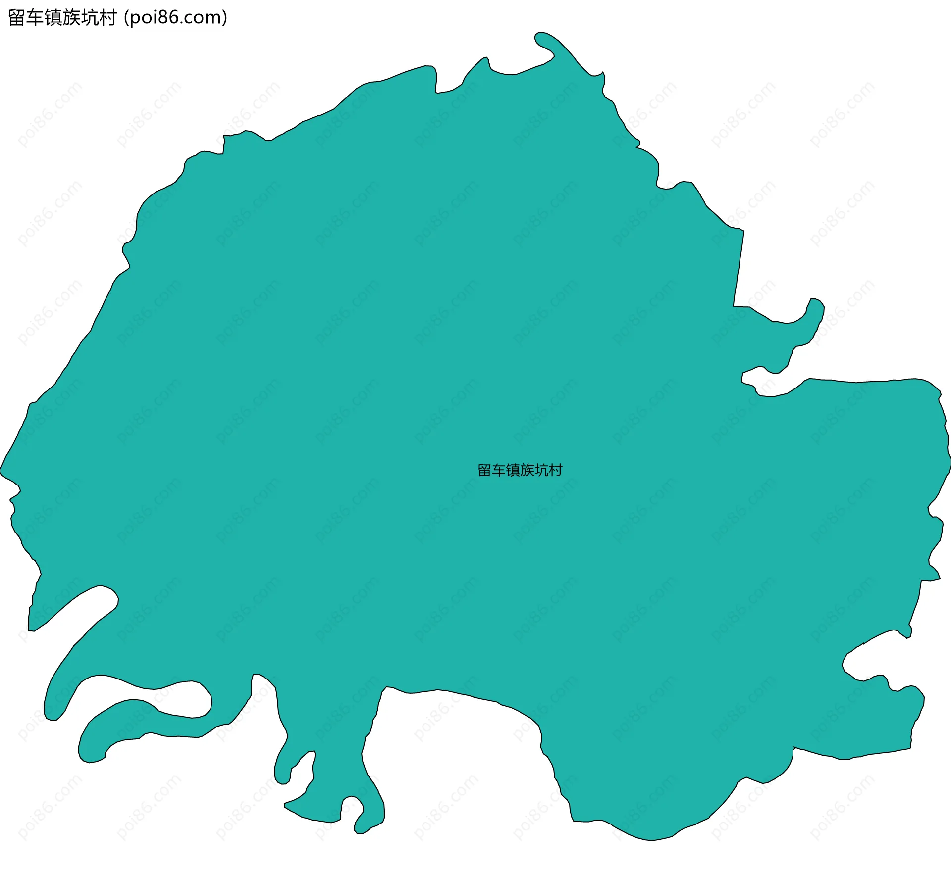 留车镇族坑村边界地图
