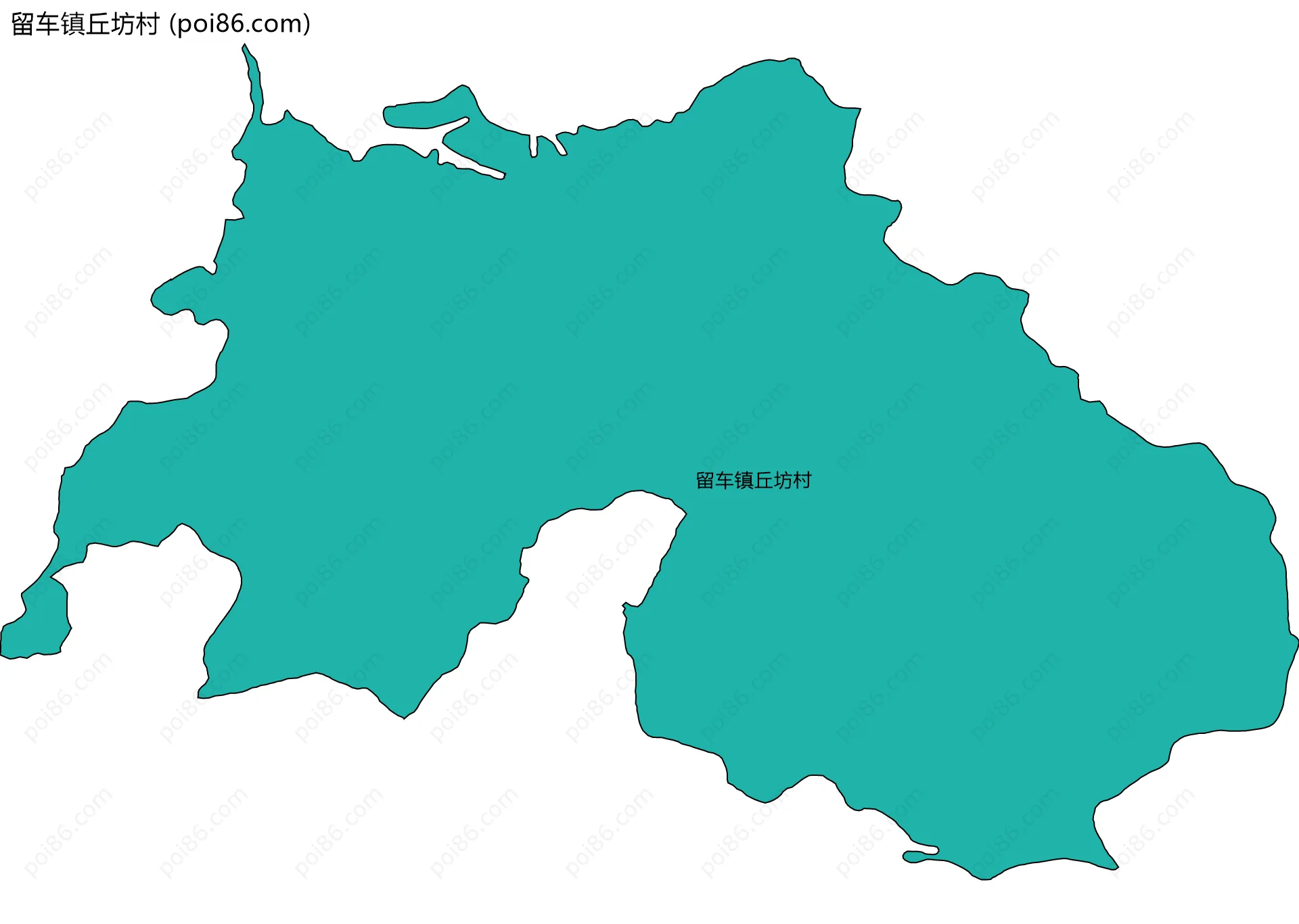 留车镇丘坊村边界地图