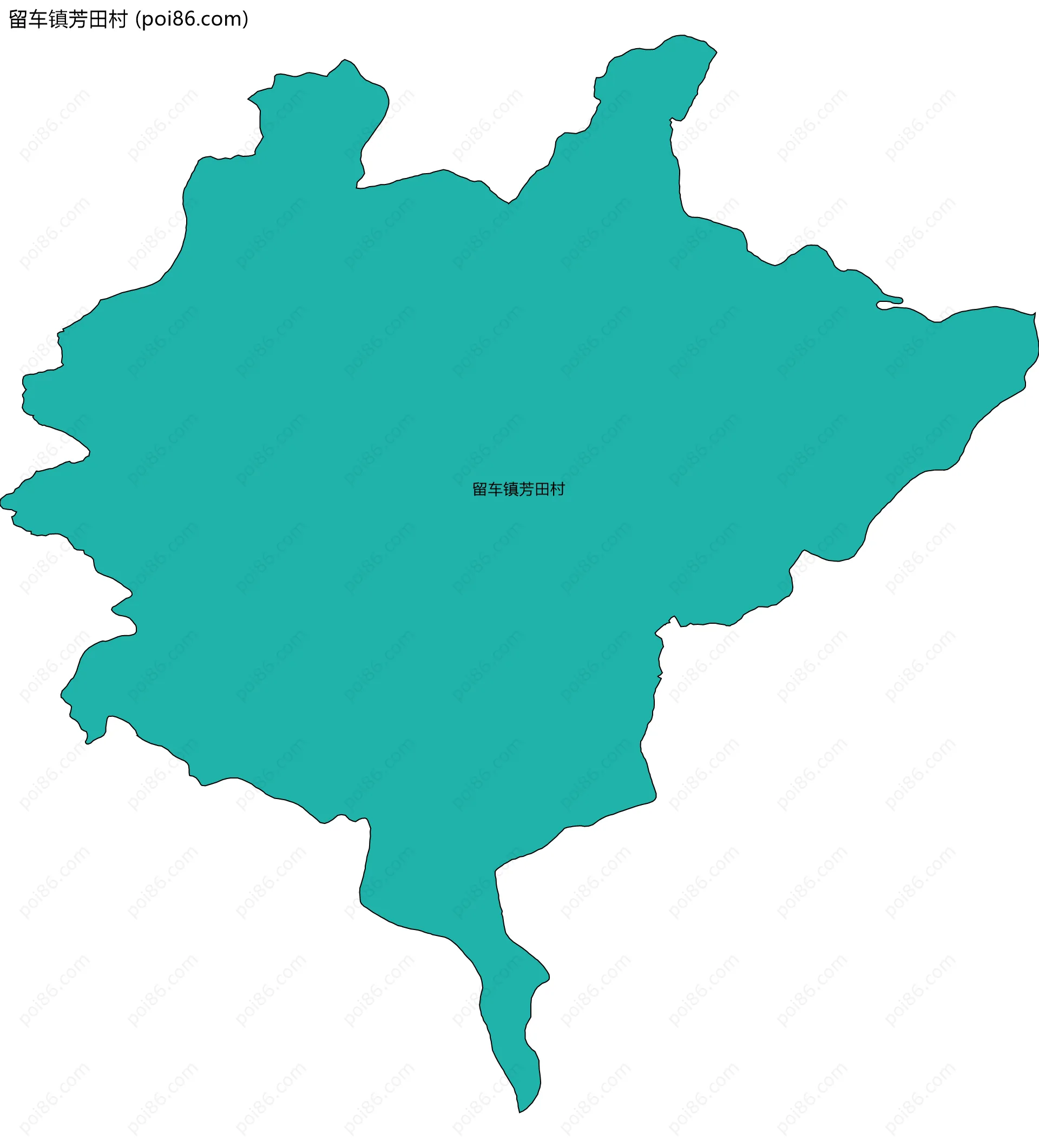 留车镇芳田村边界地图