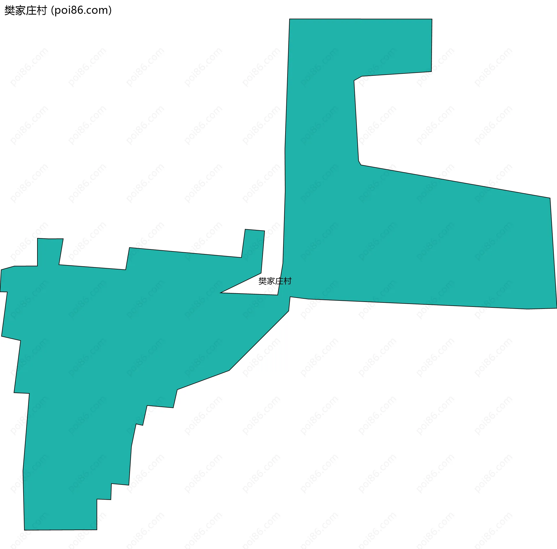 樊家庄村边界地图