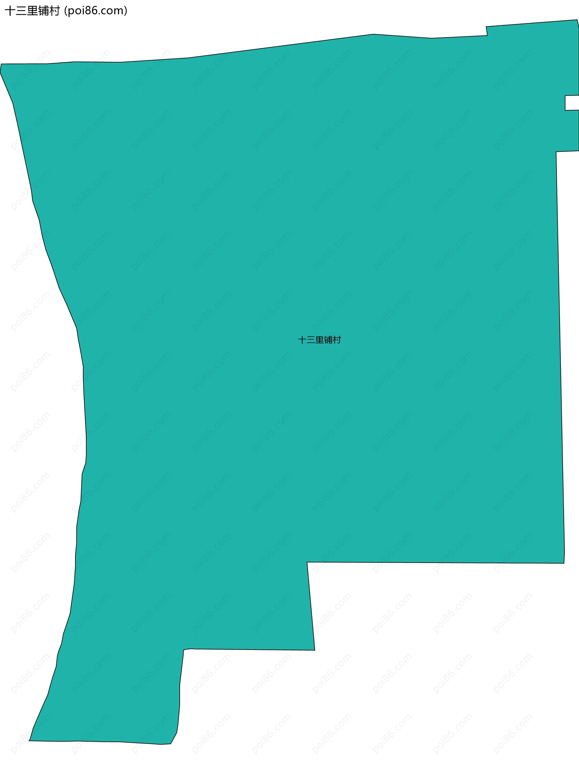 十三里铺村边界地图