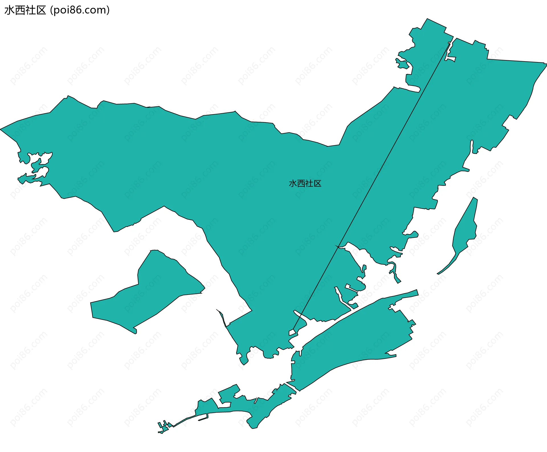 水西社区边界地图