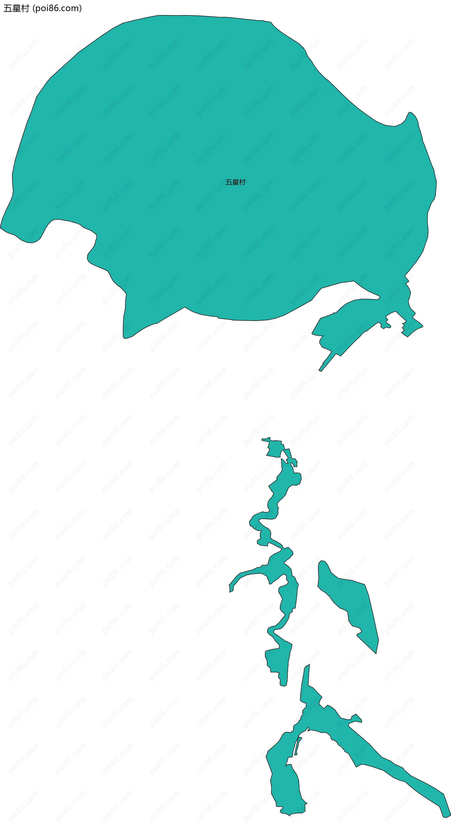 五星村边界地图