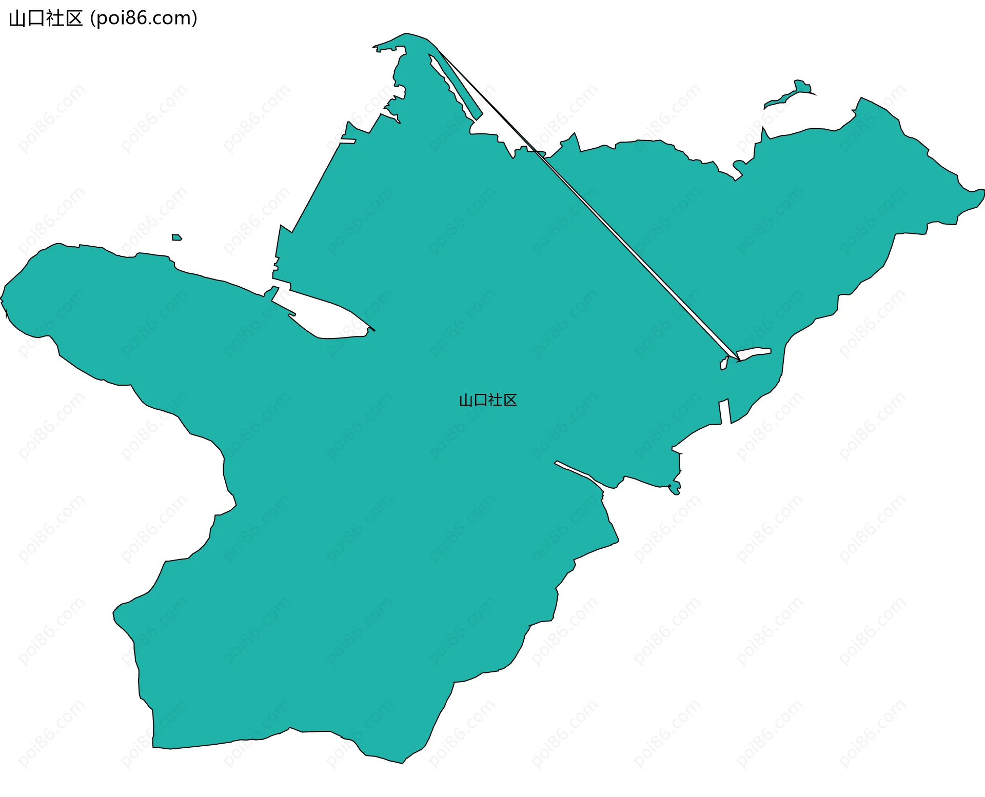山口社区边界地图