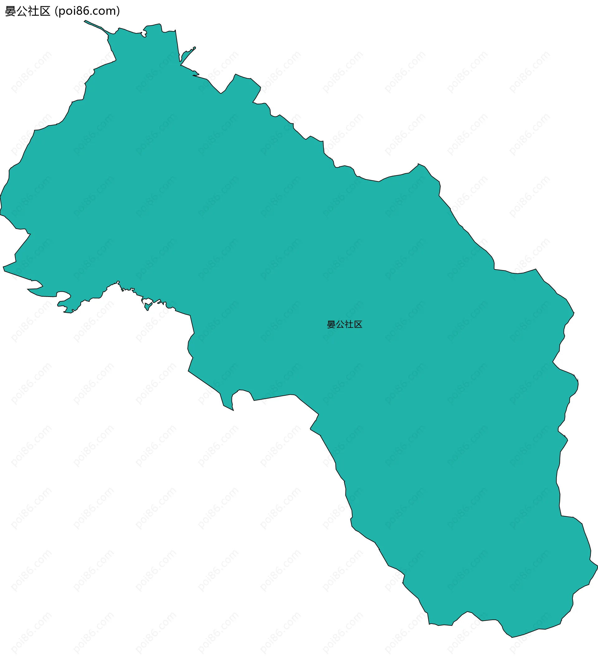晏公社区边界地图
