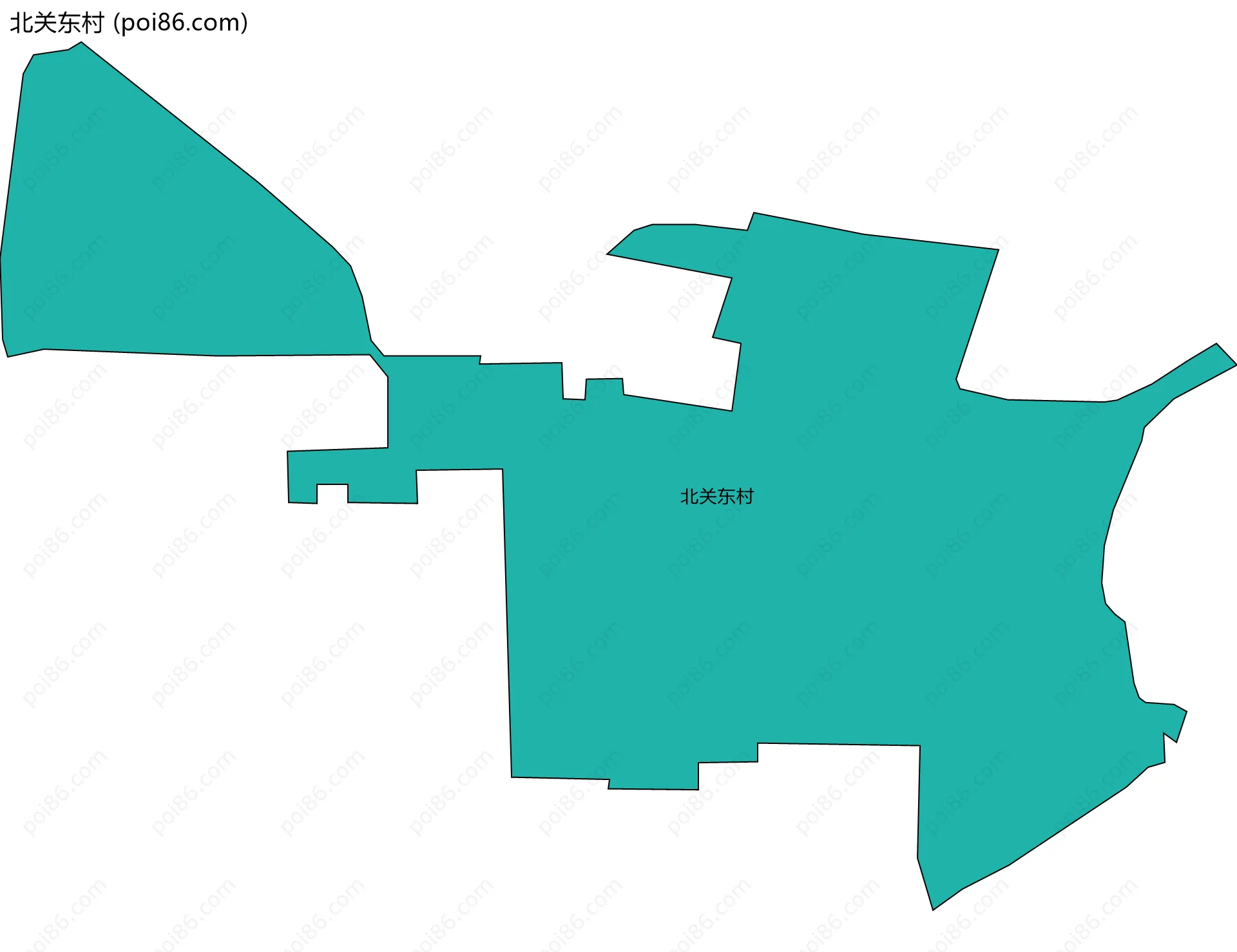 北关东村边界地图