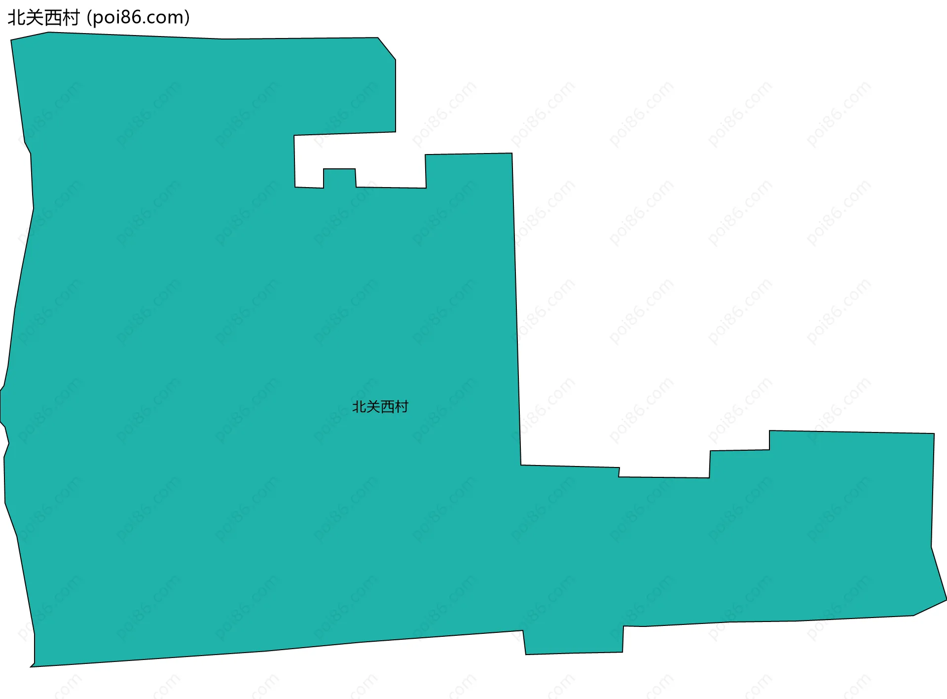 北关西村边界地图