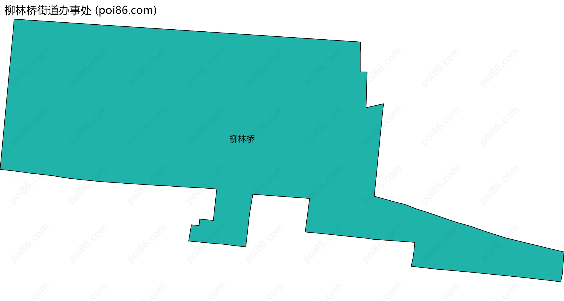 柳林桥街道办事处边界地图(五级行政区划)