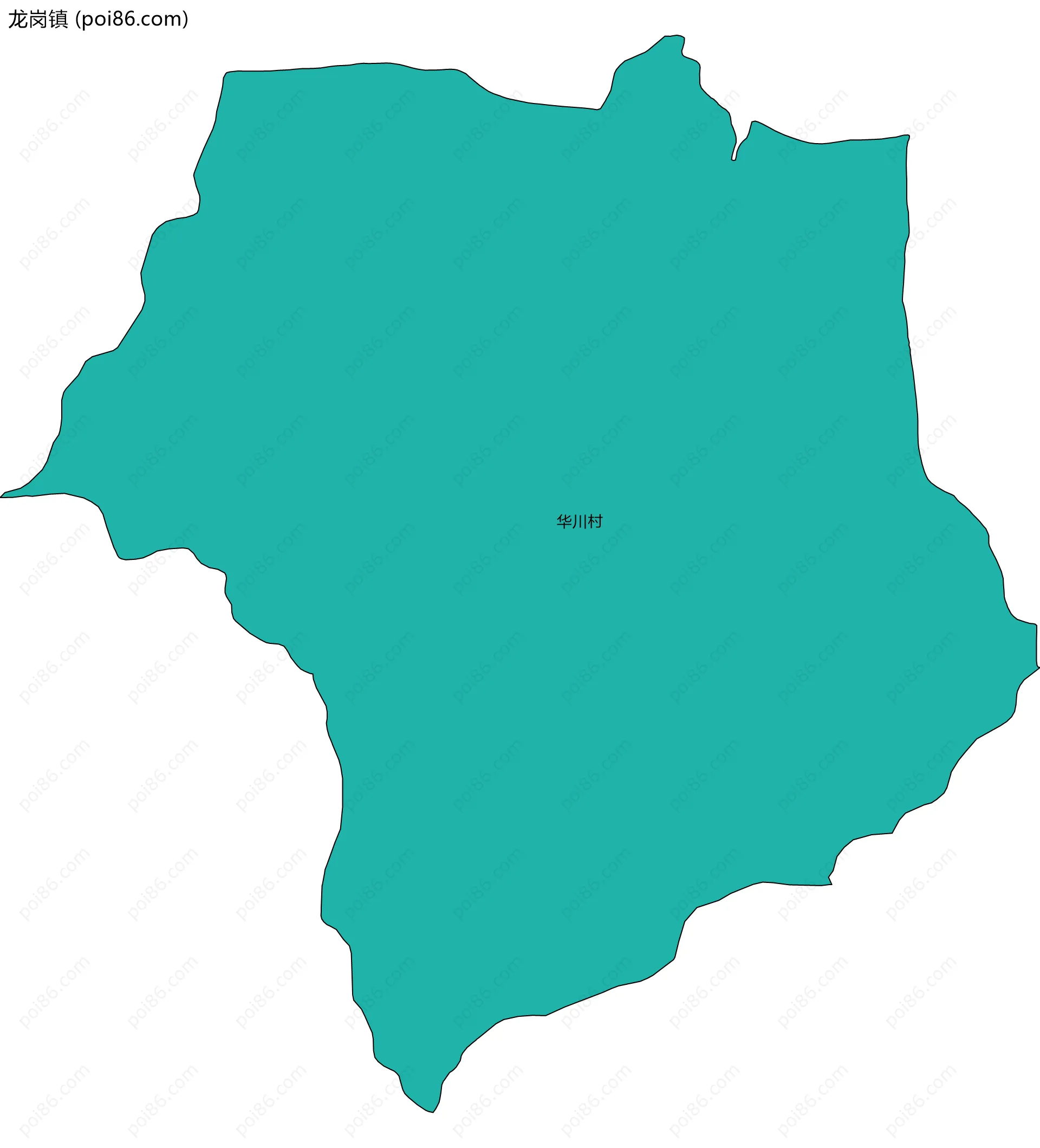 龙岗镇边界地图(五级行政区划)