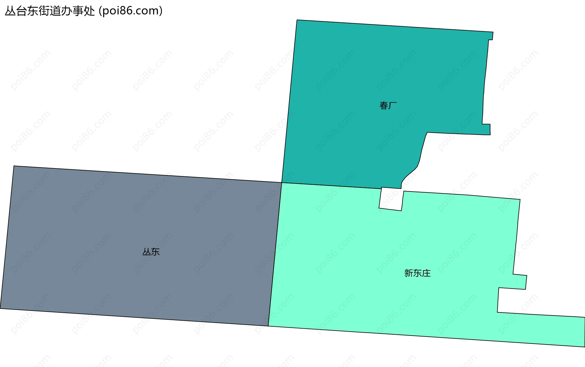丛台东街道办事处边界地图(五级行政区划)